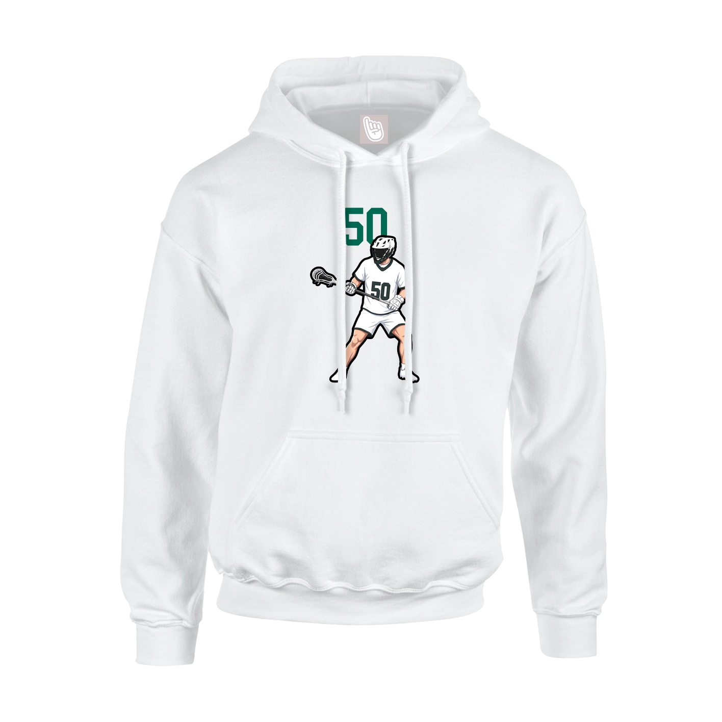 Youth Hoodie — Number Top in White