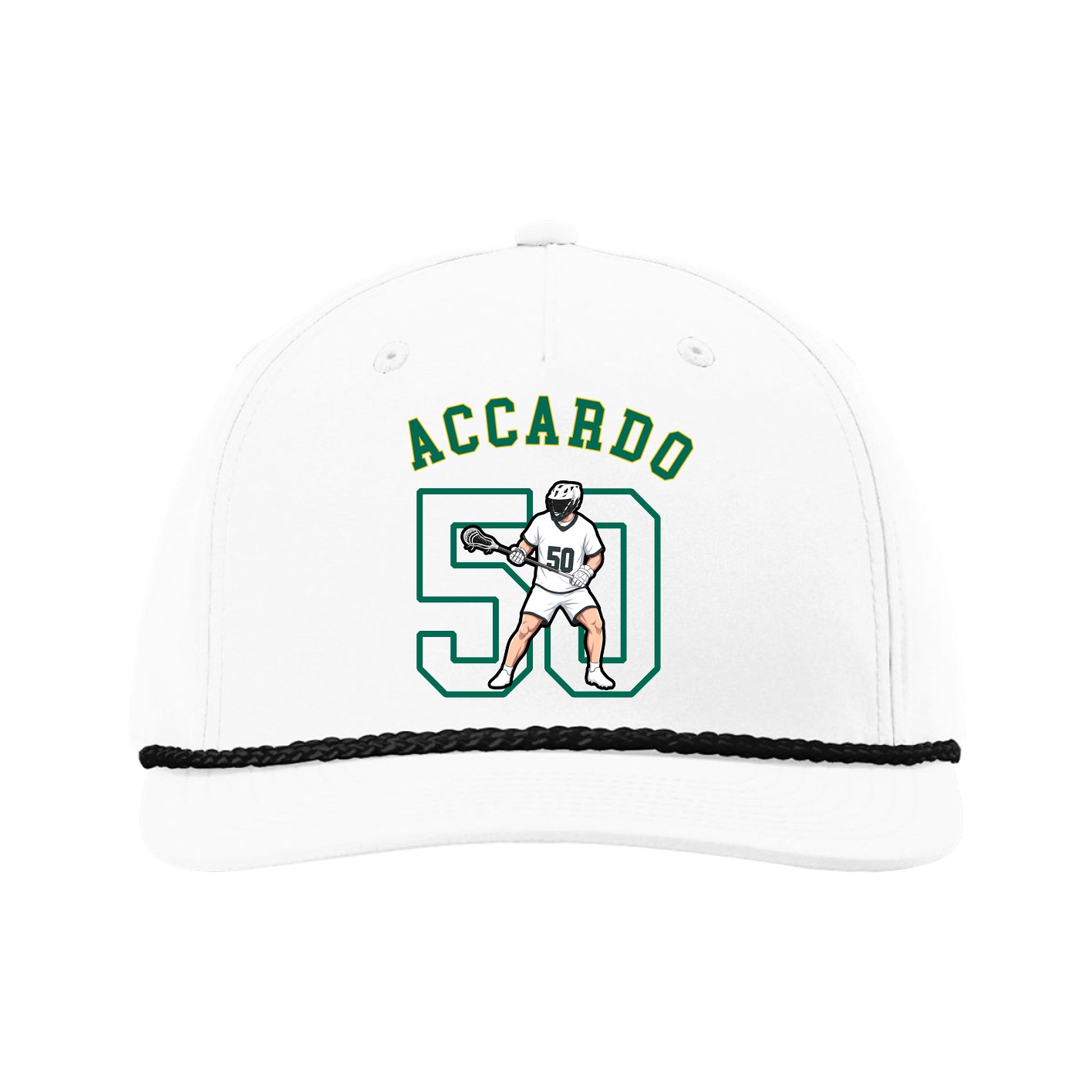 Five-Panel Classic Rope Cap — Shirsey Arch in White