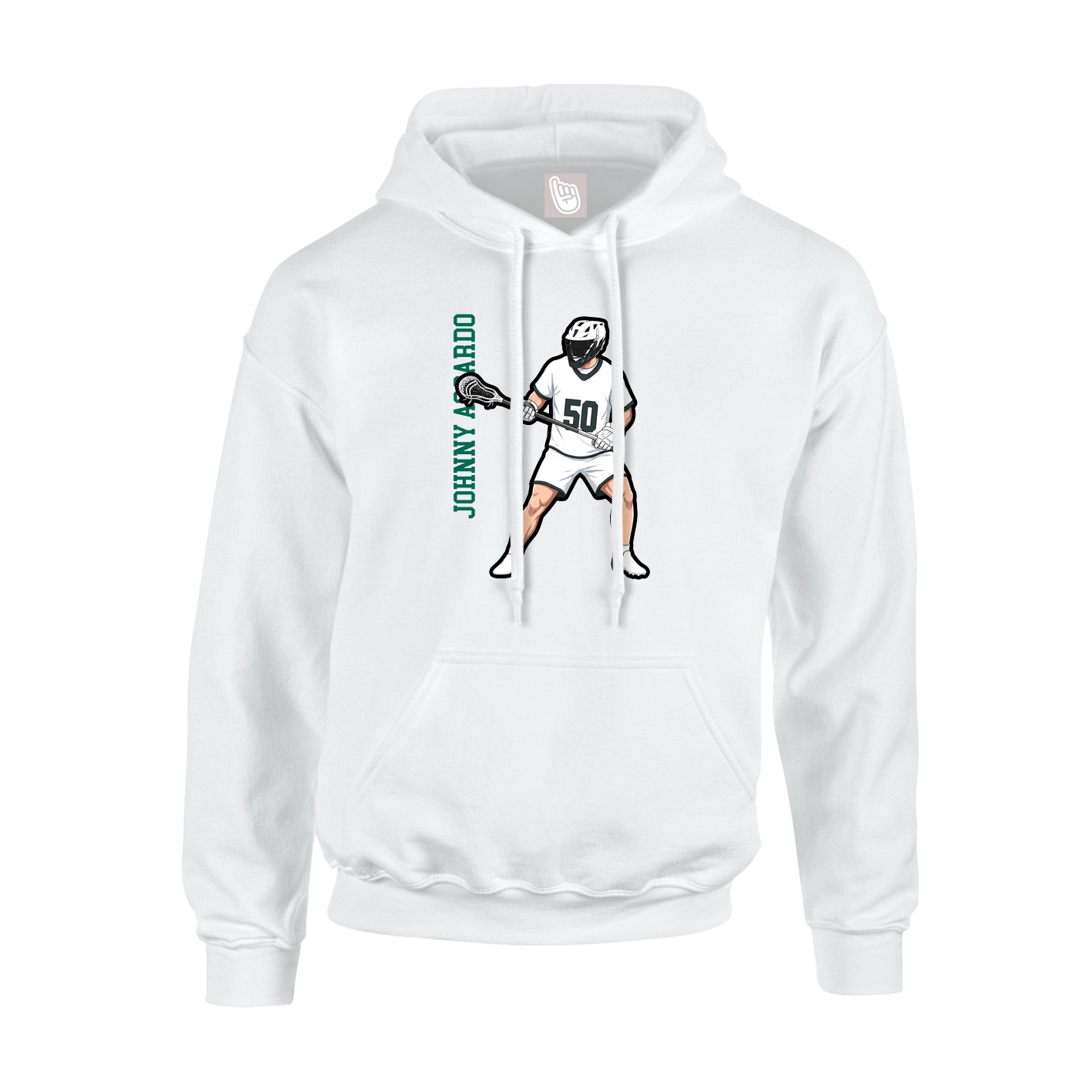 Youth Hoodie — Name Vertical in White