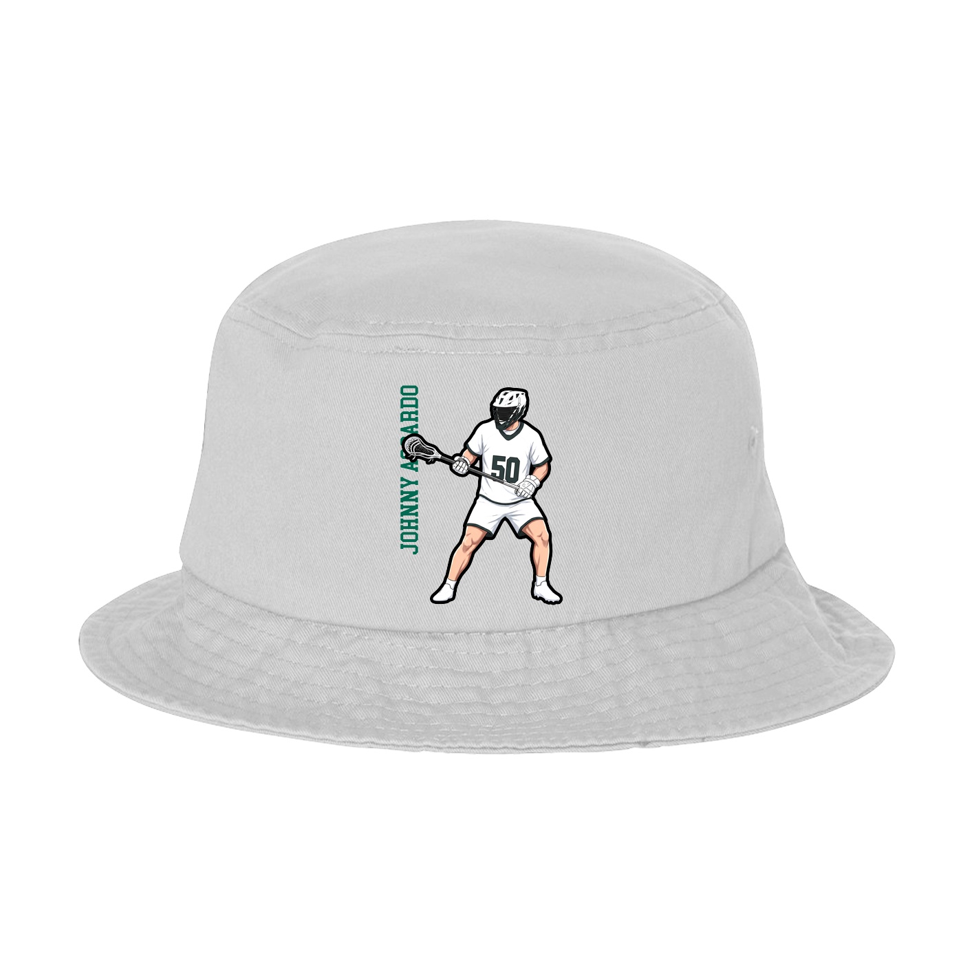 Bucket Cap — Name Vertical in White