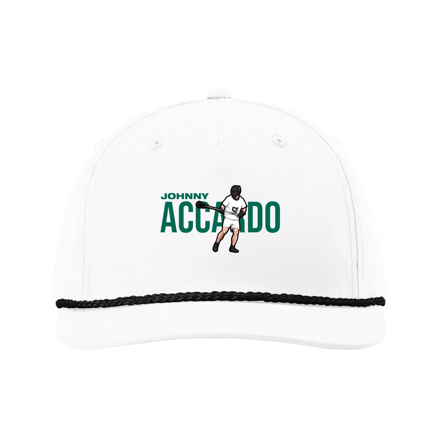 Five-Panel Classic Rope Cap — Player Name in White