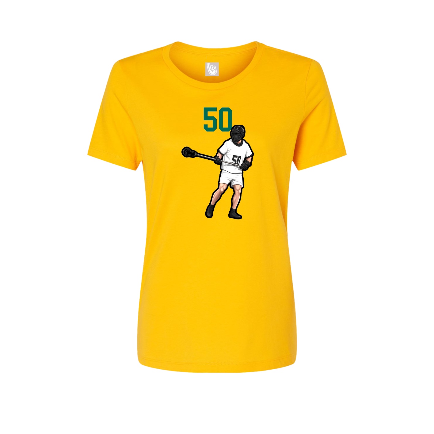Fitted Women's Tee — Number Top in Gold