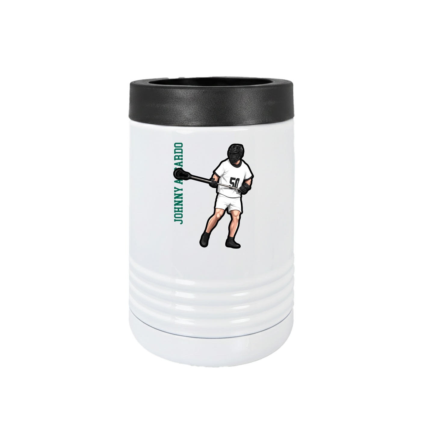 Beverage Holder — Name Vertical in White