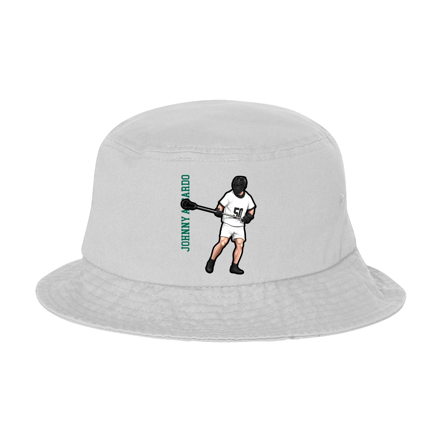 Bucket Cap — Name Vertical in White