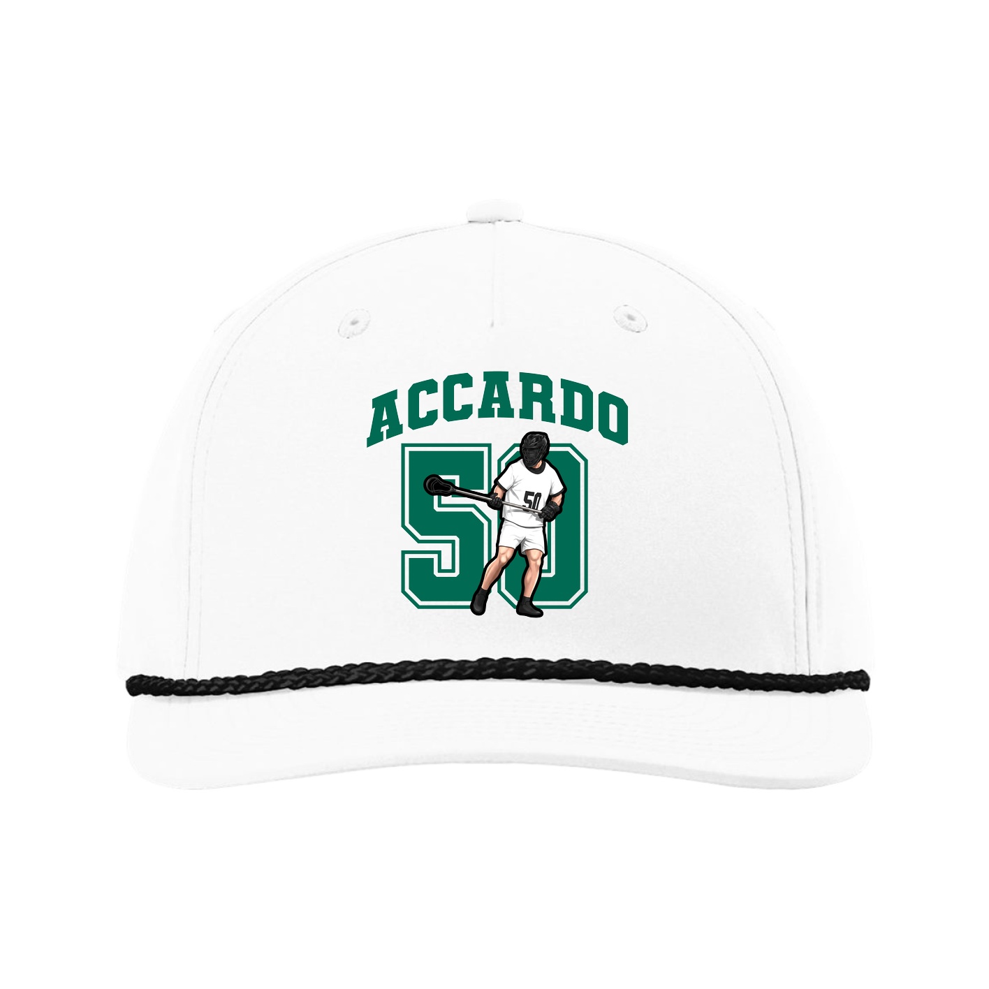 Five-Panel Classic Rope Cap — Number in White