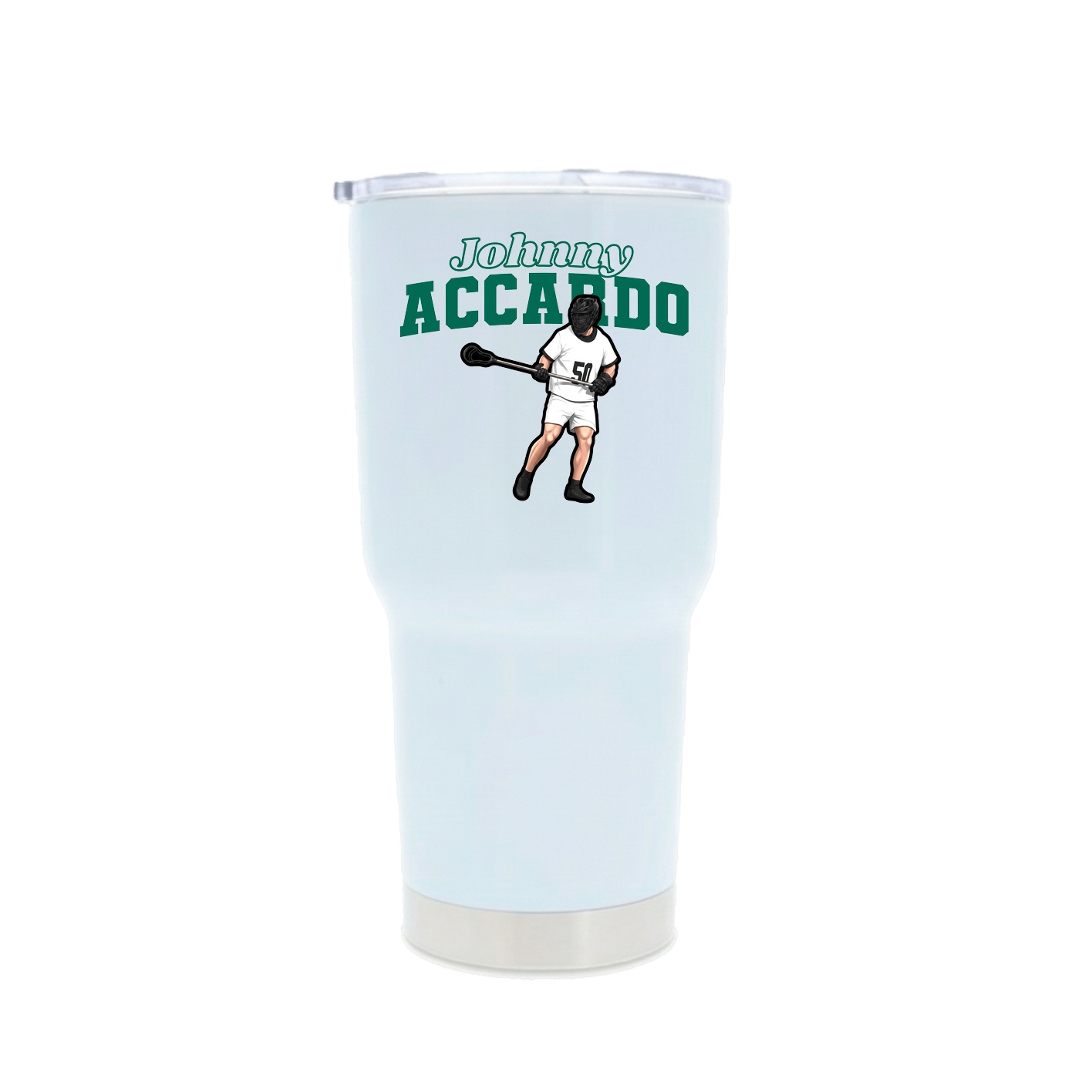 30oz Stainless Steel Tumbler — Name Arch in White