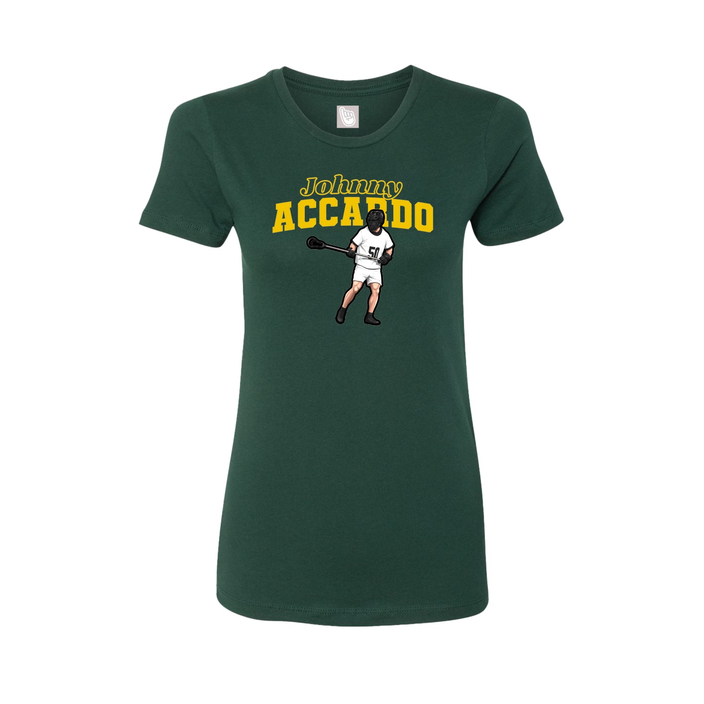 Fitted Women's Tee — Name Arch in Green