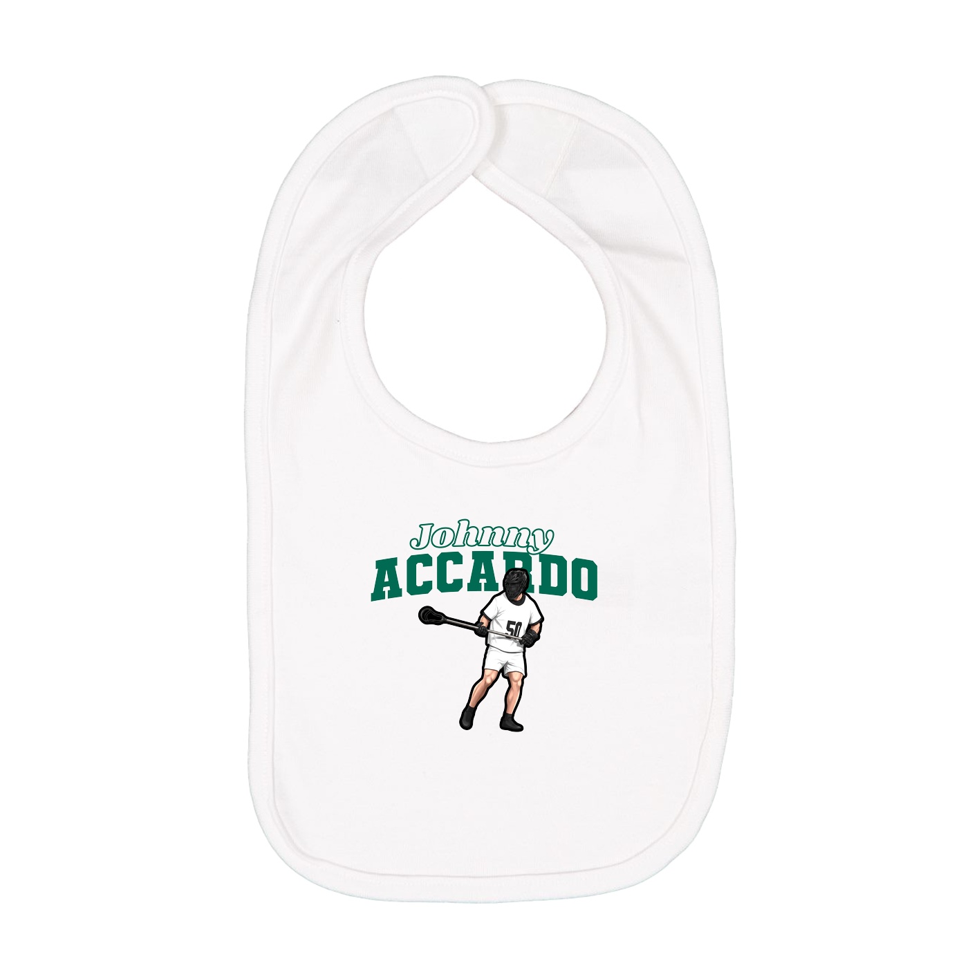 Infant Bib — Name Arch in White