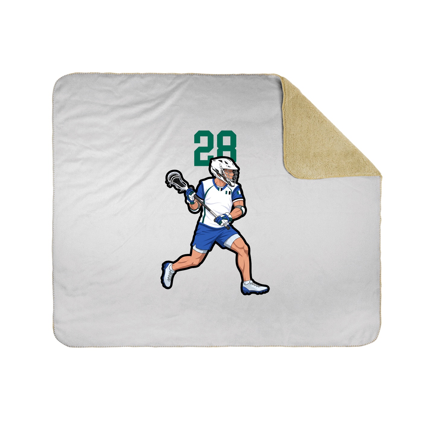 Throw Blanket — Number Top in White