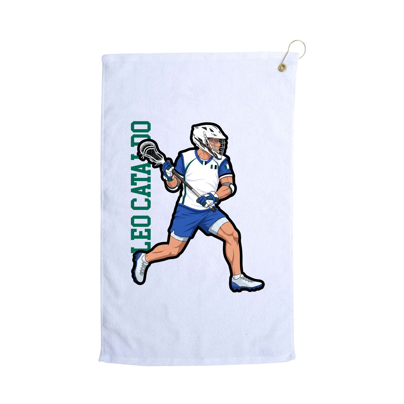 Golf Towel — Name Vertical in White