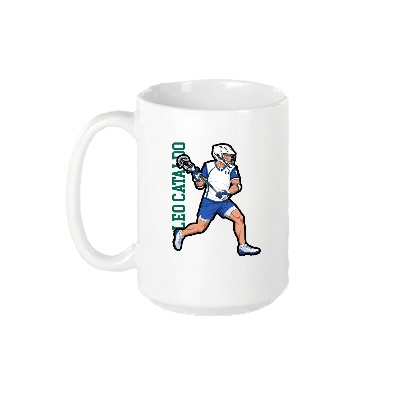 15oz Coffee Mug — Name Vertical in White