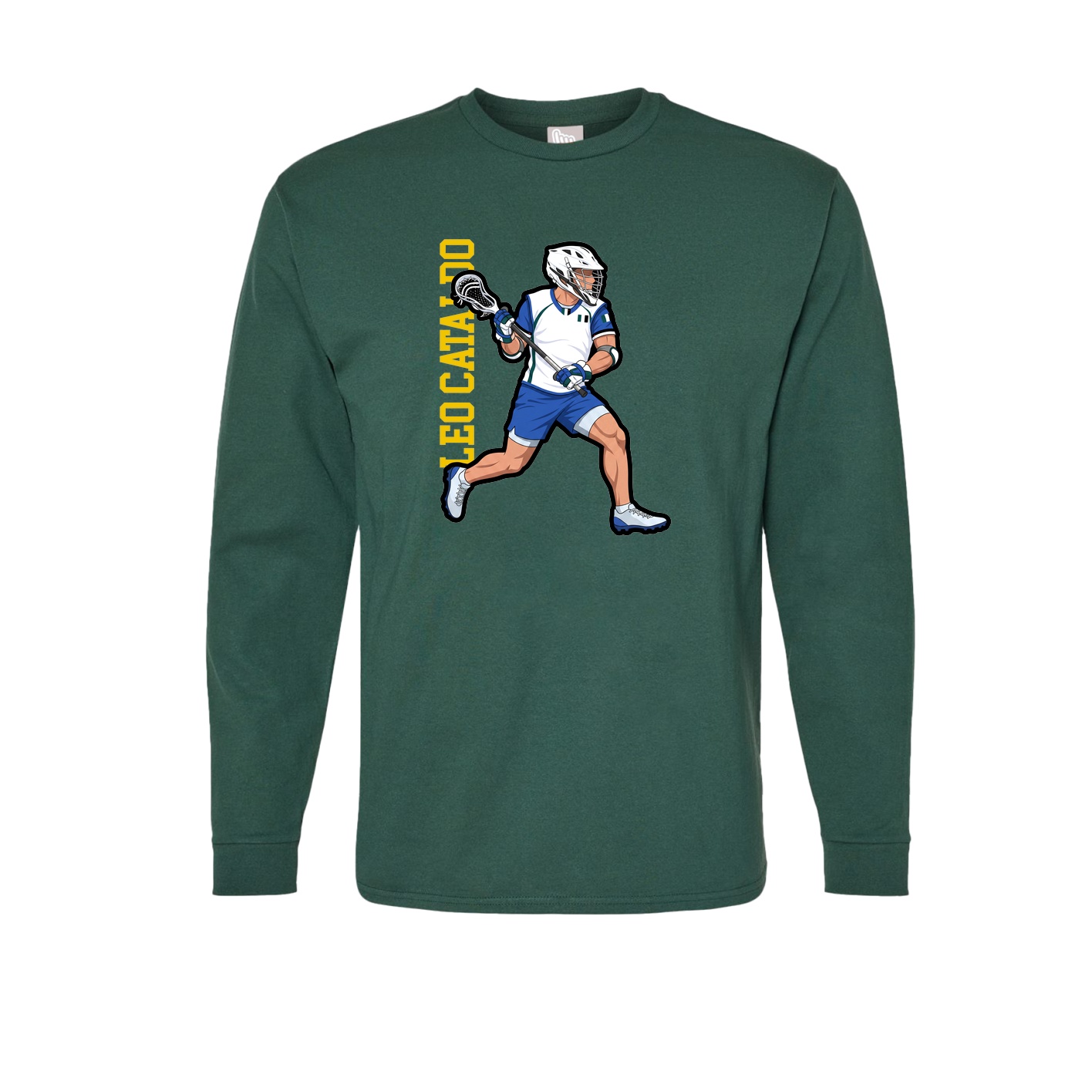 Long Sleeve Tee — Name Vertical in Green
