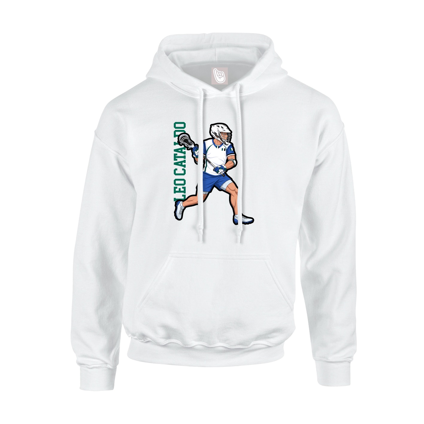 Hoodie — Name Vertical in White