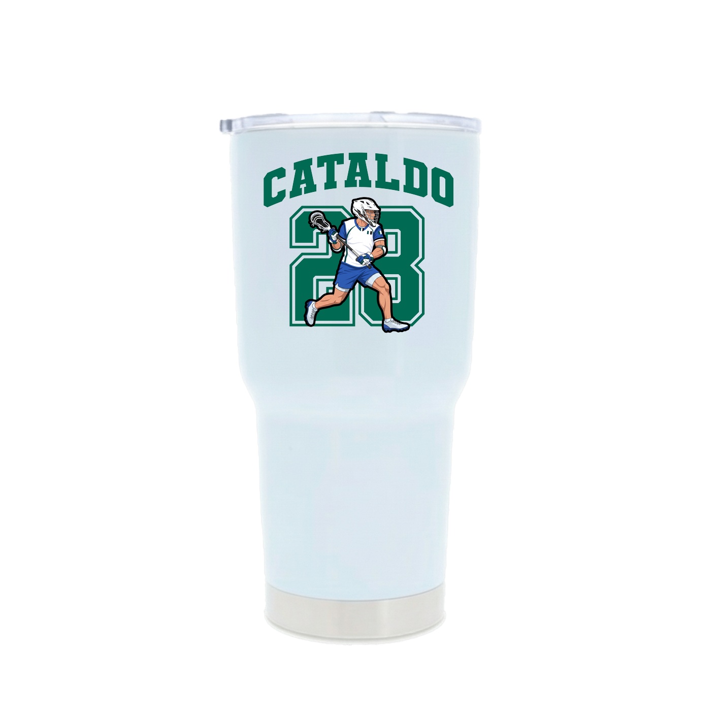 30oz Stainless Steel Tumbler — Number in White