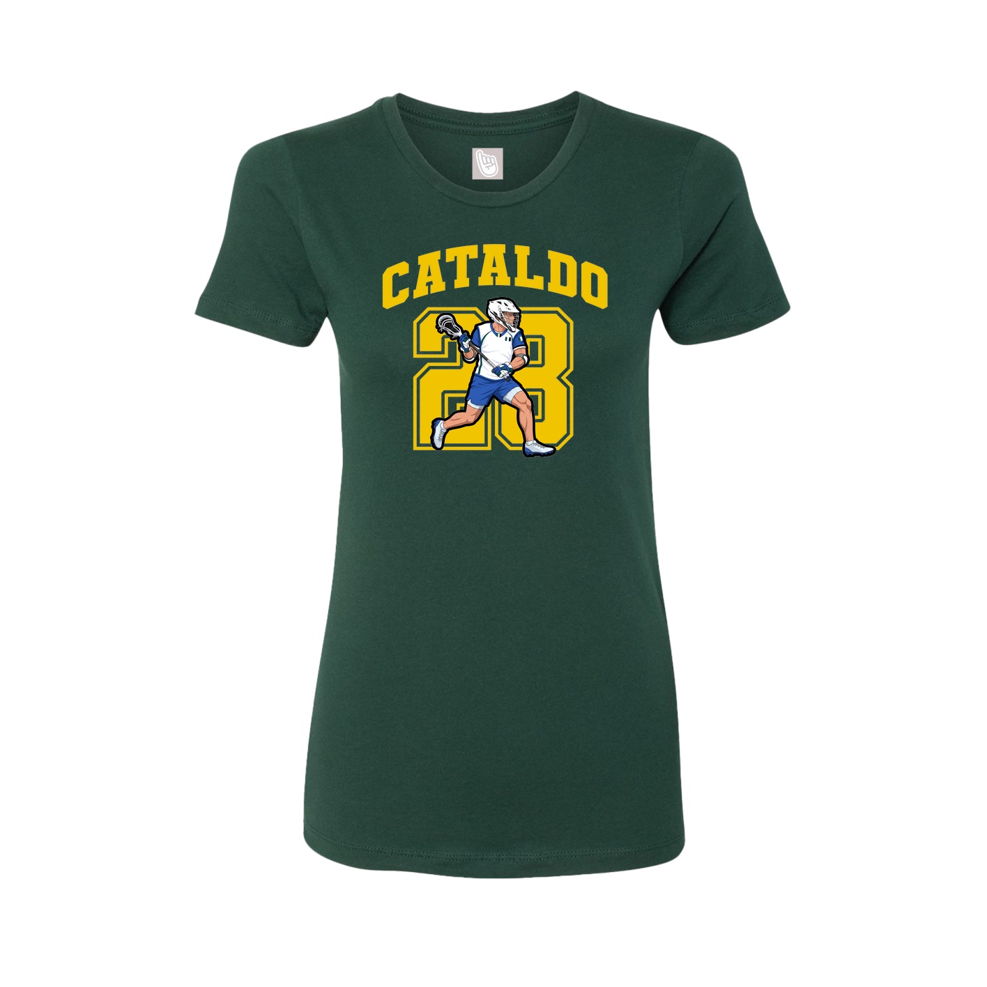 Fitted Women's Tee — Number in Green