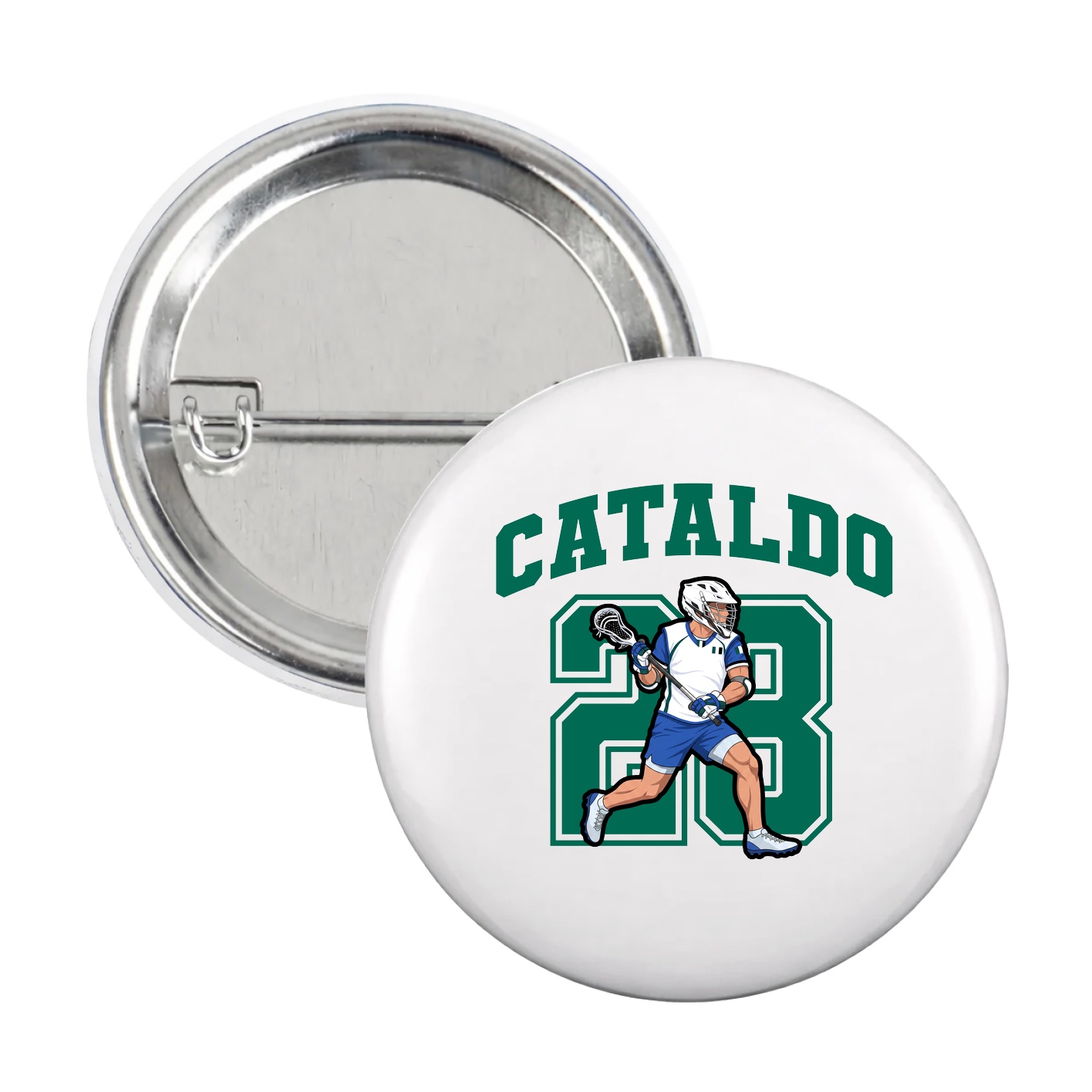 Game Day Button — Number in White