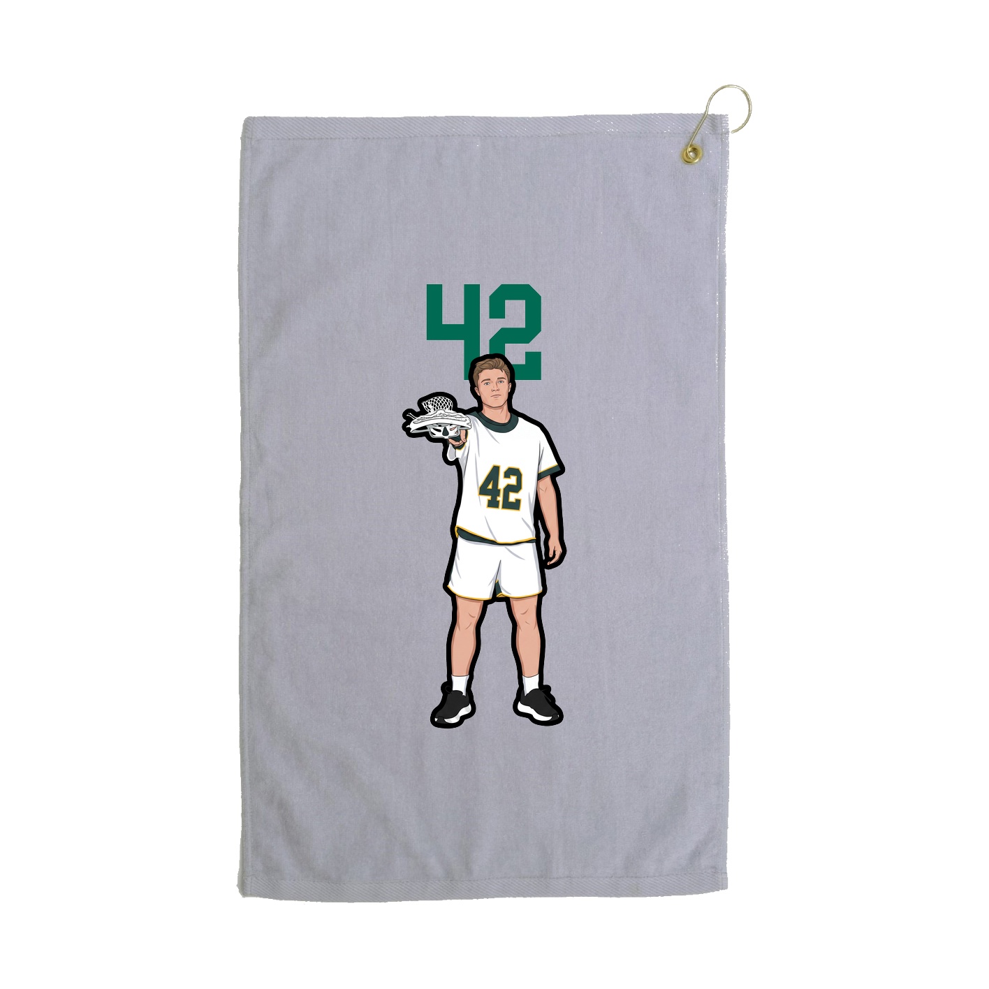 Golf Towel — Number Top in Grey