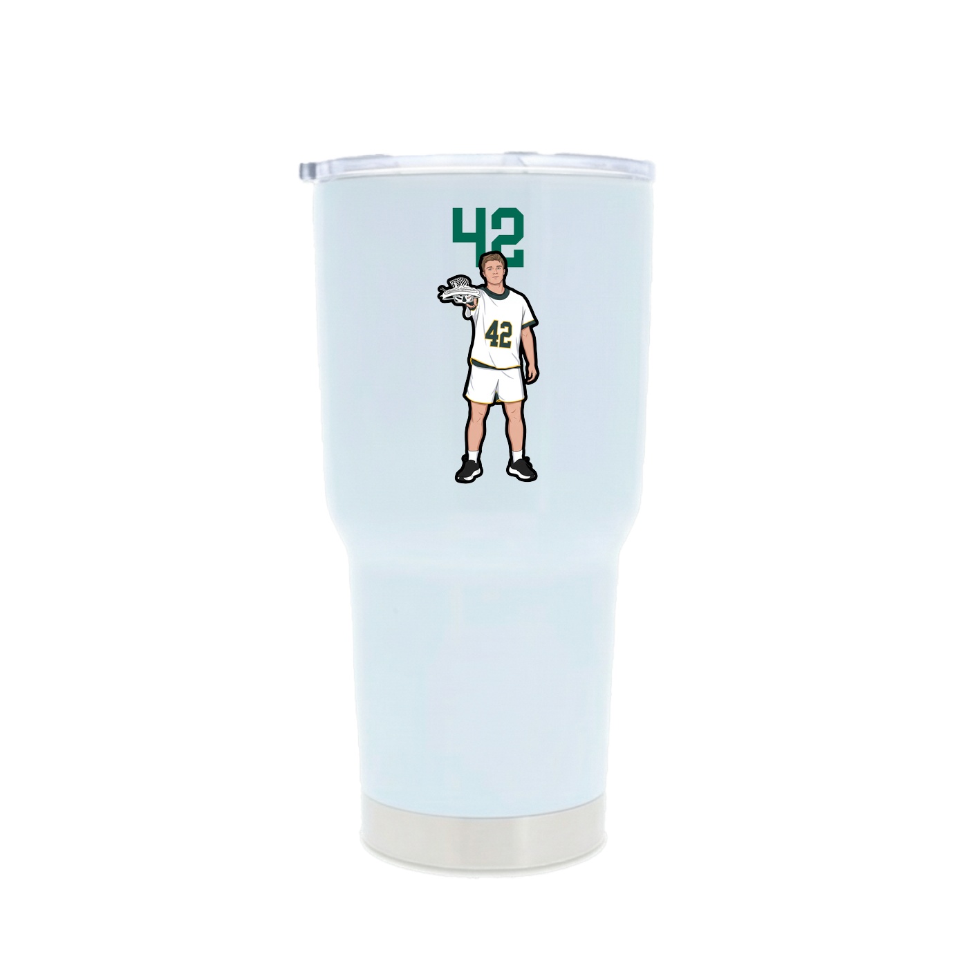 30oz Stainless Steel Tumbler — Number Top in White
