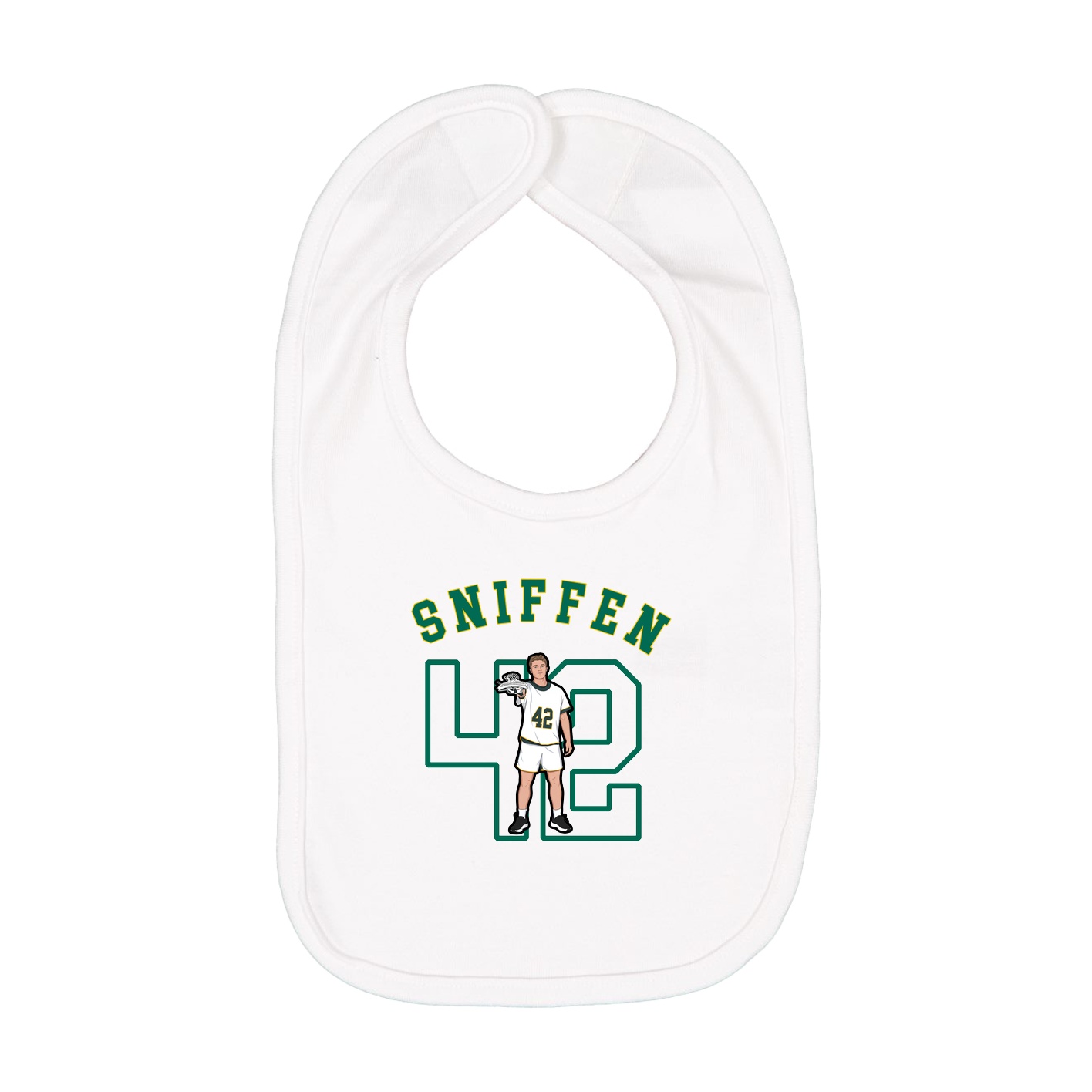 Infant Bib — Shirsey Arch in White