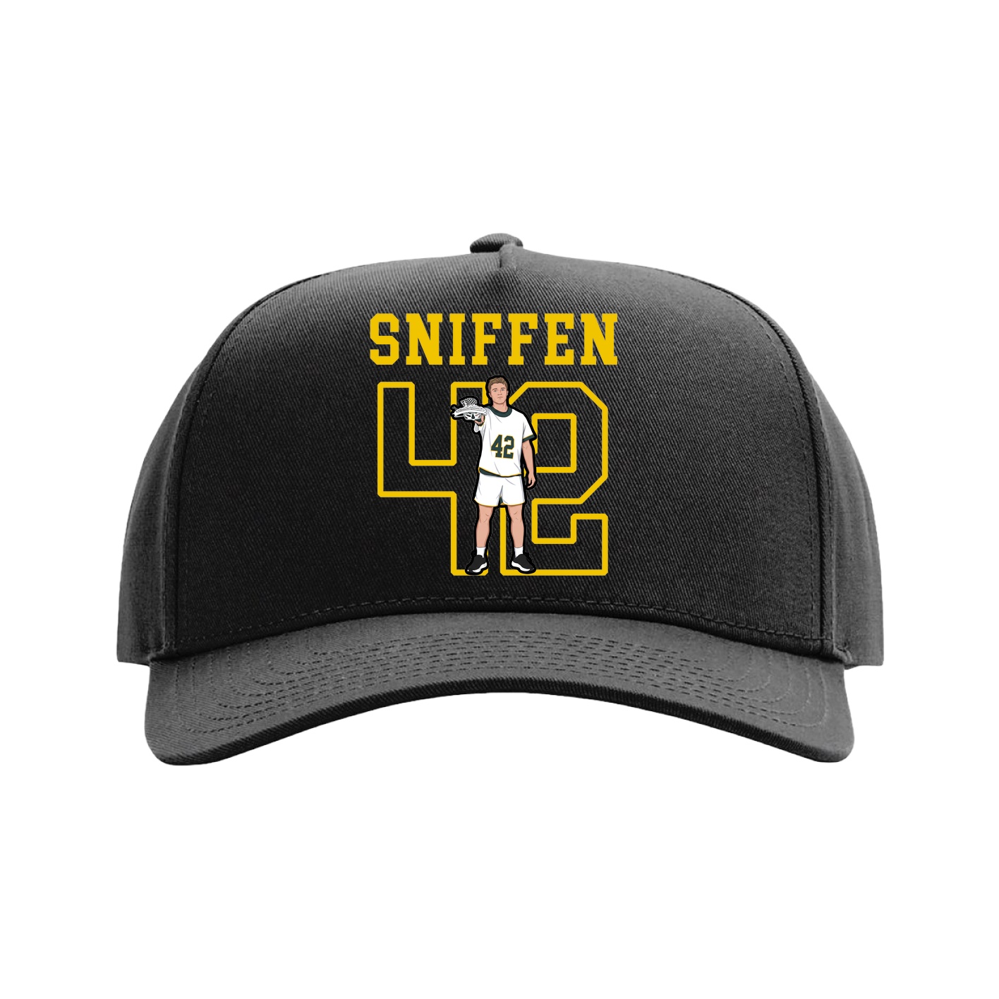 Full Fabric Five-Panel Champ Cap — Shirsey in Black