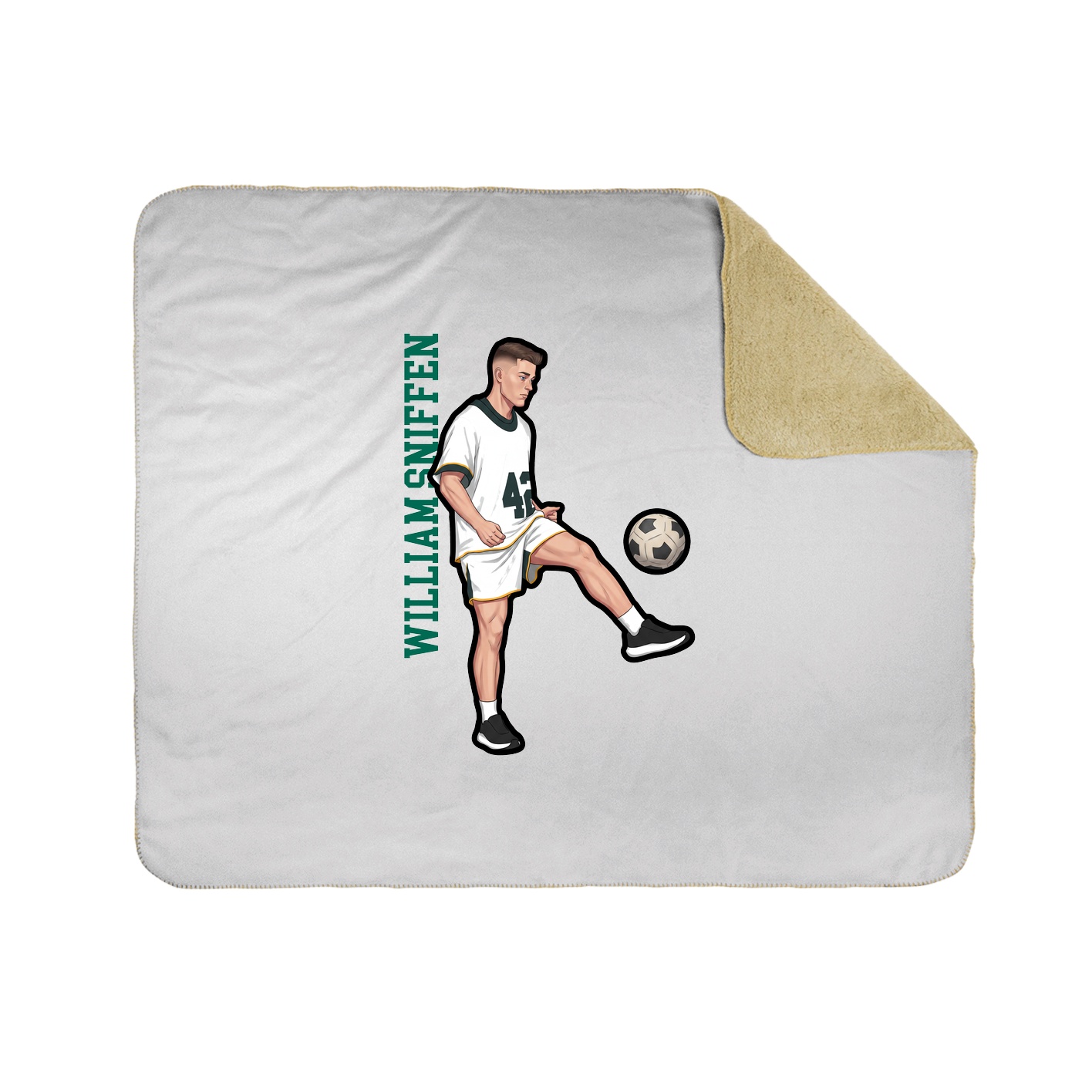 Throw Blanket — Name Vertical in White