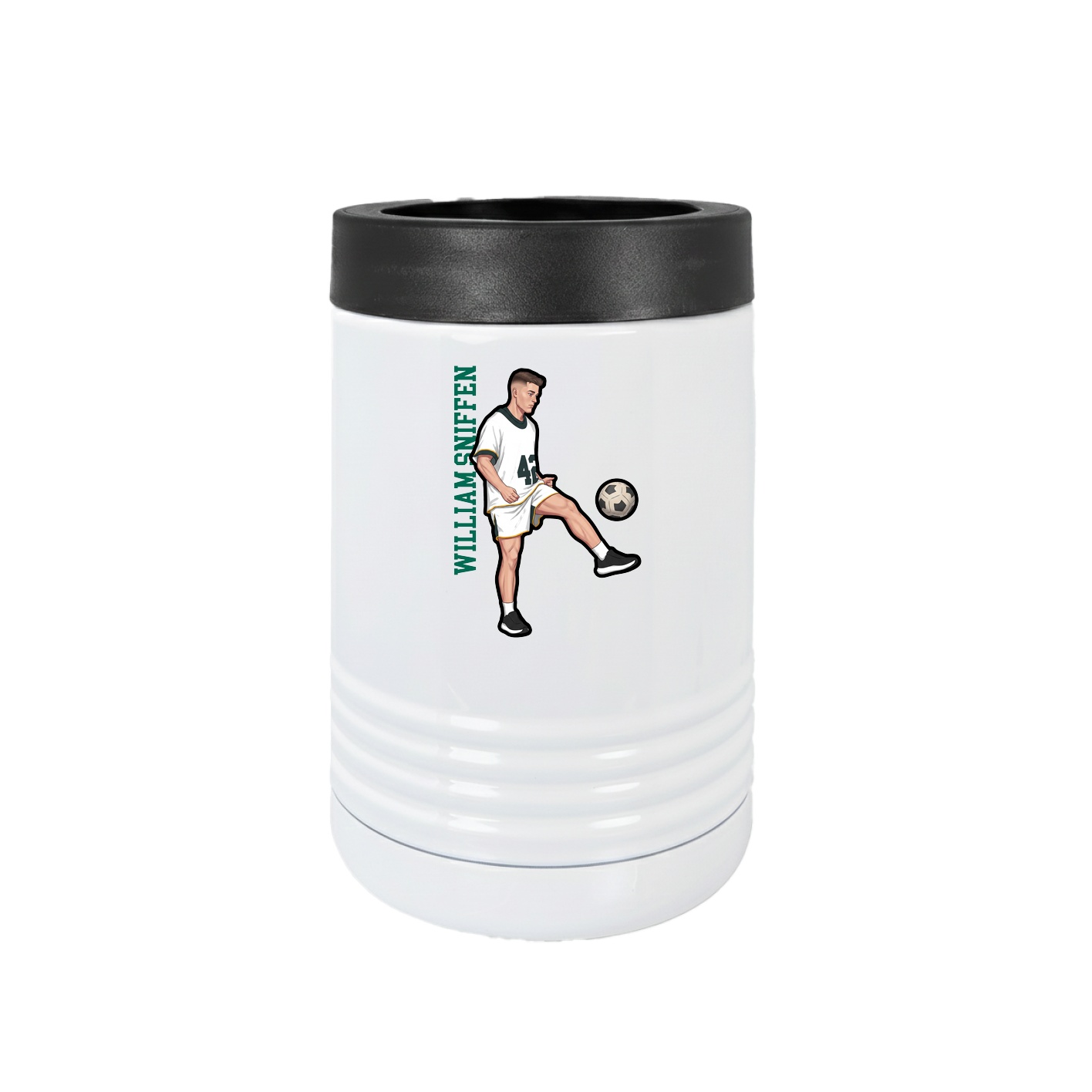Beverage Holder — Name Vertical in White