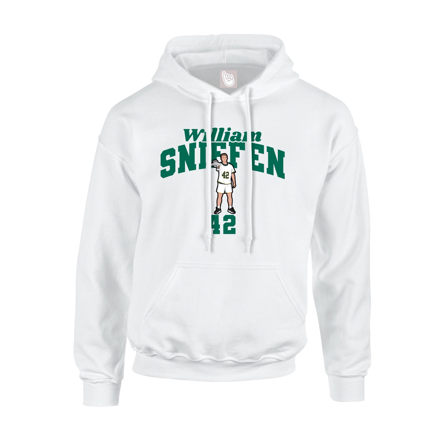 Hoodie — Signature Arch in White