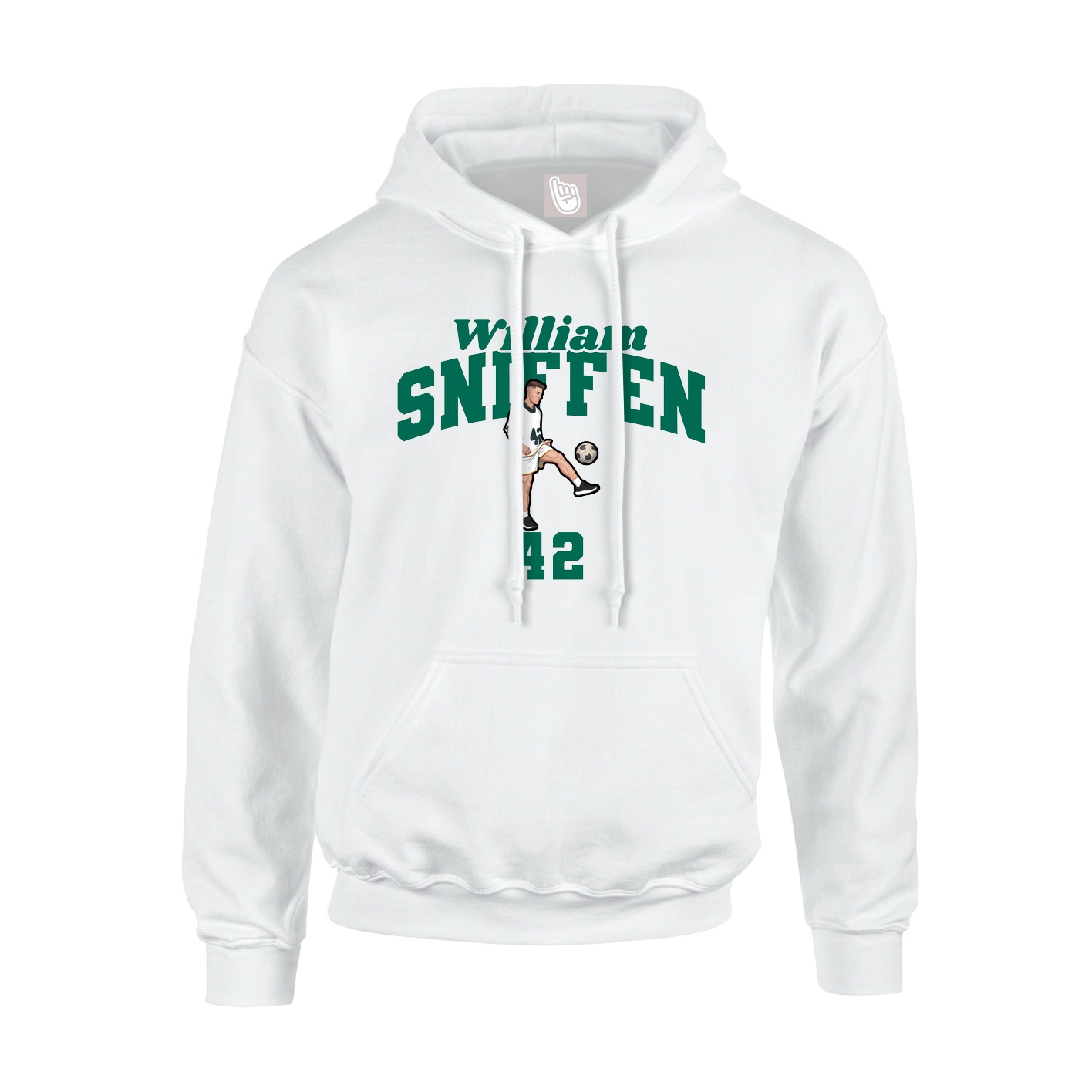 Youth Hoodie — Signature Arch in White