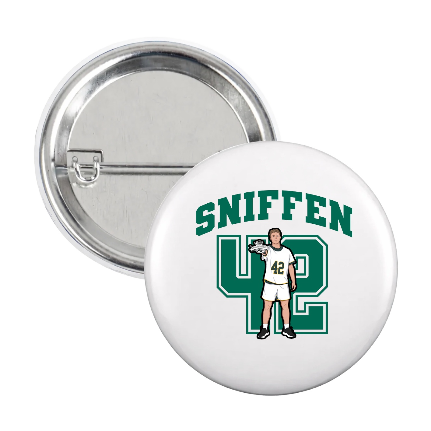 Game Day Button — Number in White