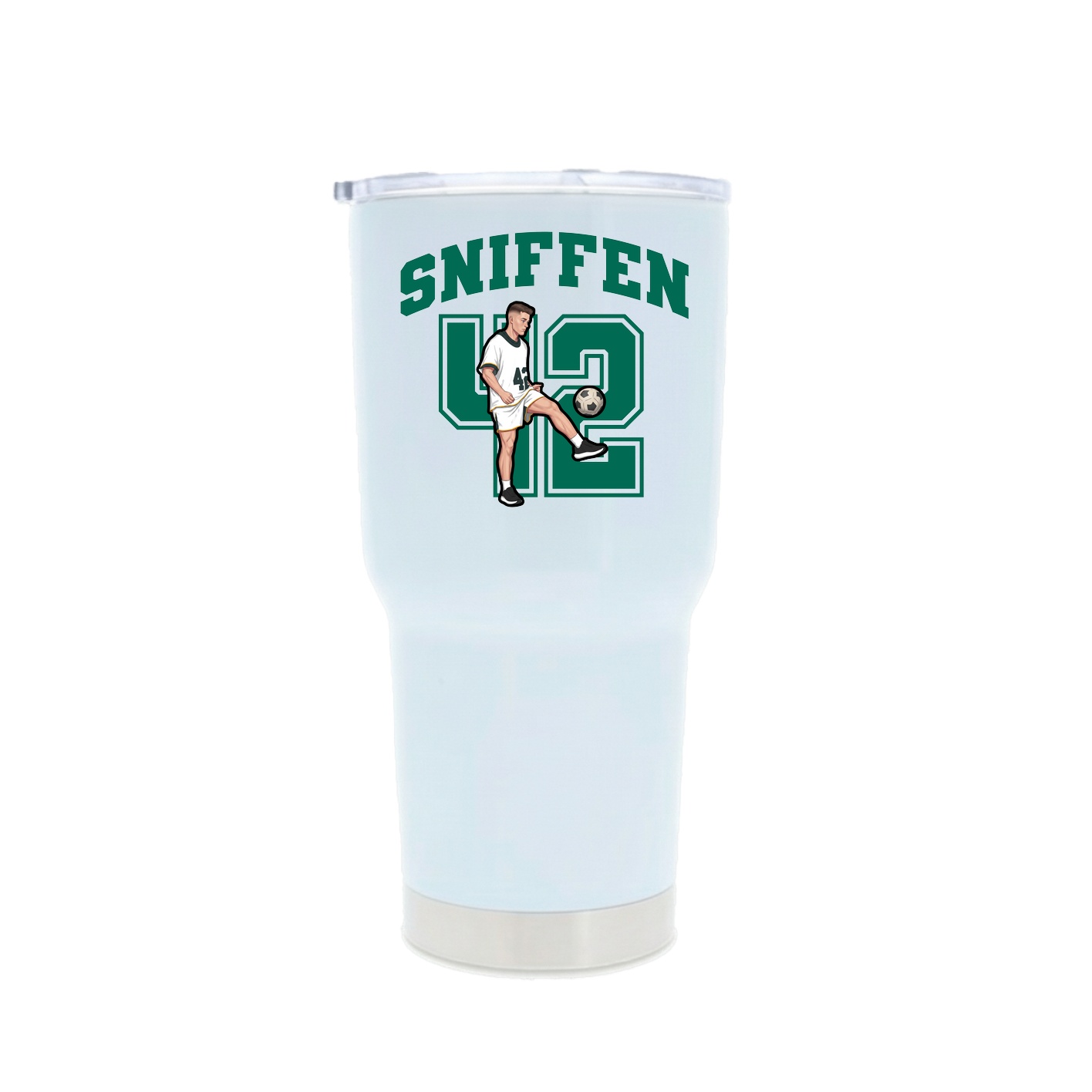 30oz Stainless Steel Tumbler — Number in White
