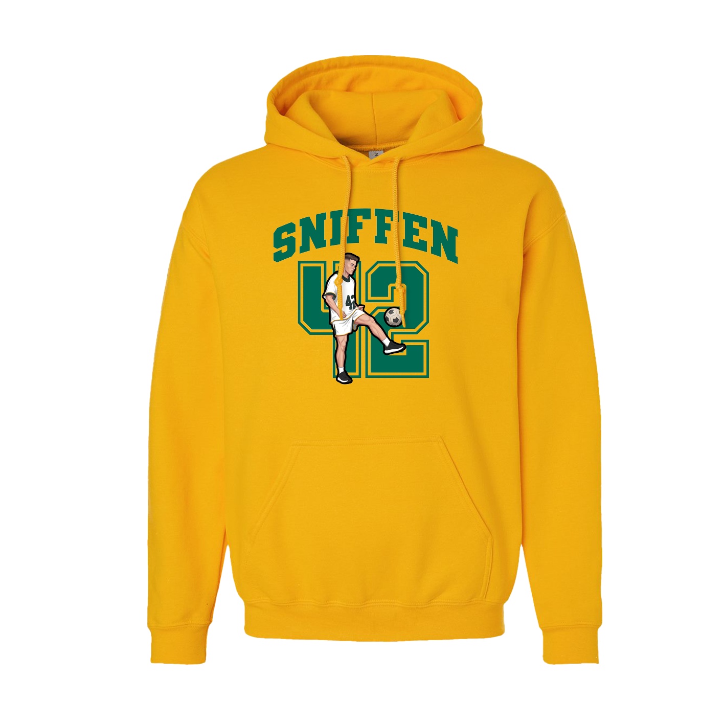 Youth Hoodie — Number in Gold