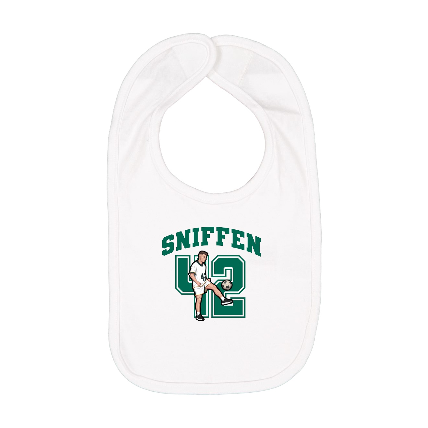 Infant Bib — Number in White