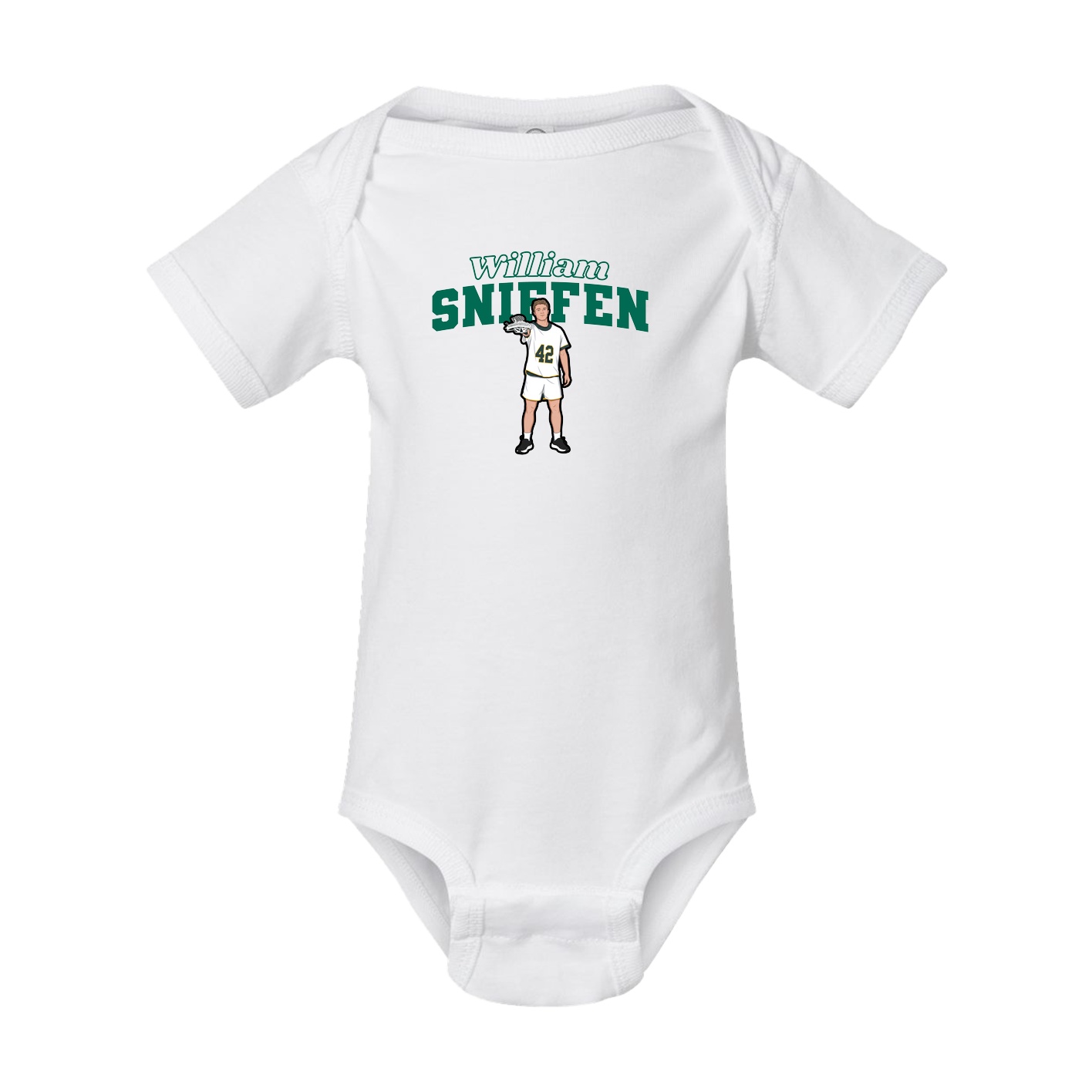 Baby Onesie — Name Arch in White