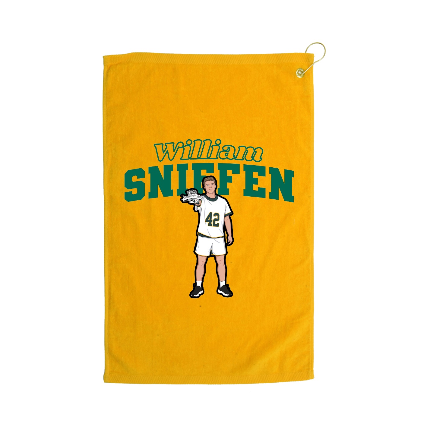 Golf Towel — Name Arch in Gold