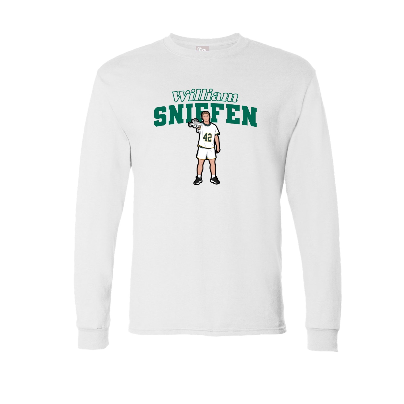 Long Sleeve Tee — Name Arch in White