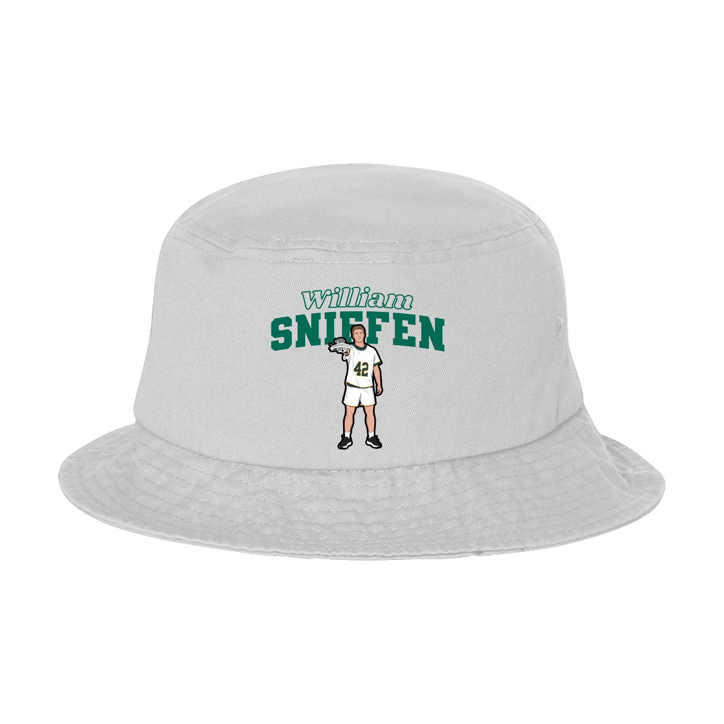 Bucket Cap — Name Arch in White