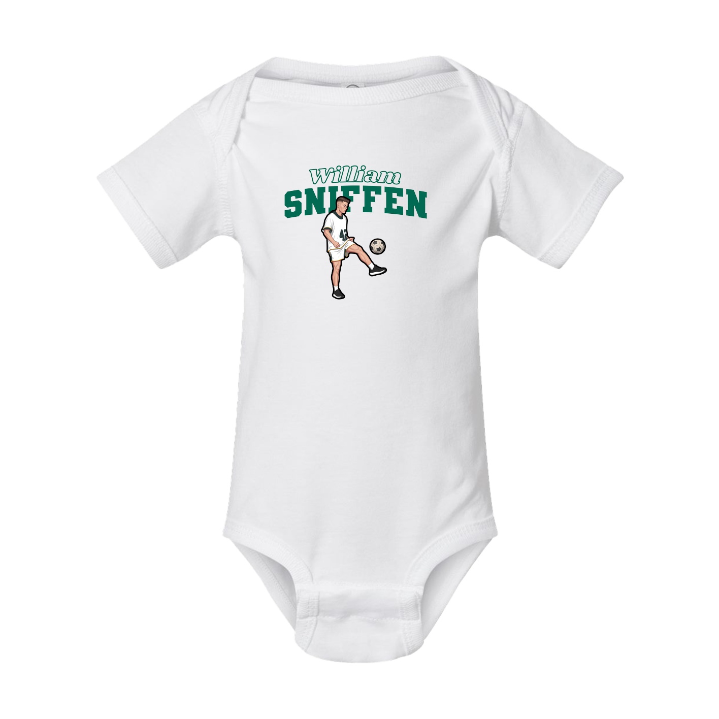 Baby Onesie — Name Arch in White