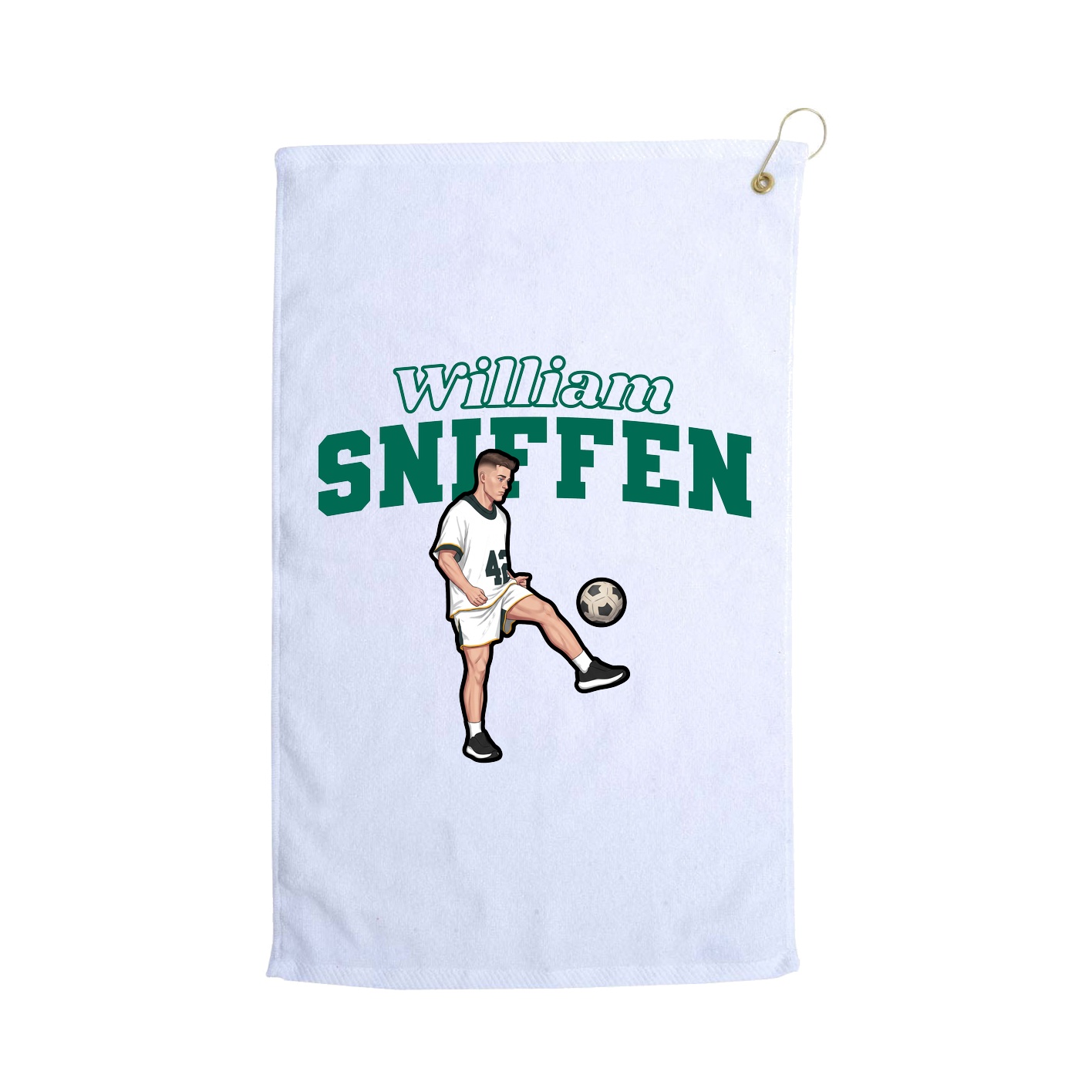 Golf Towel — Name Arch in White