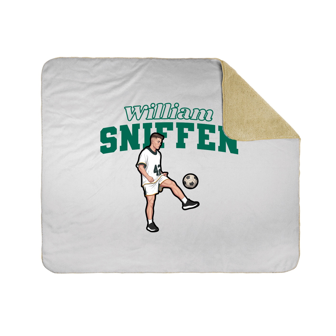 Throw Blanket — Name Arch in White