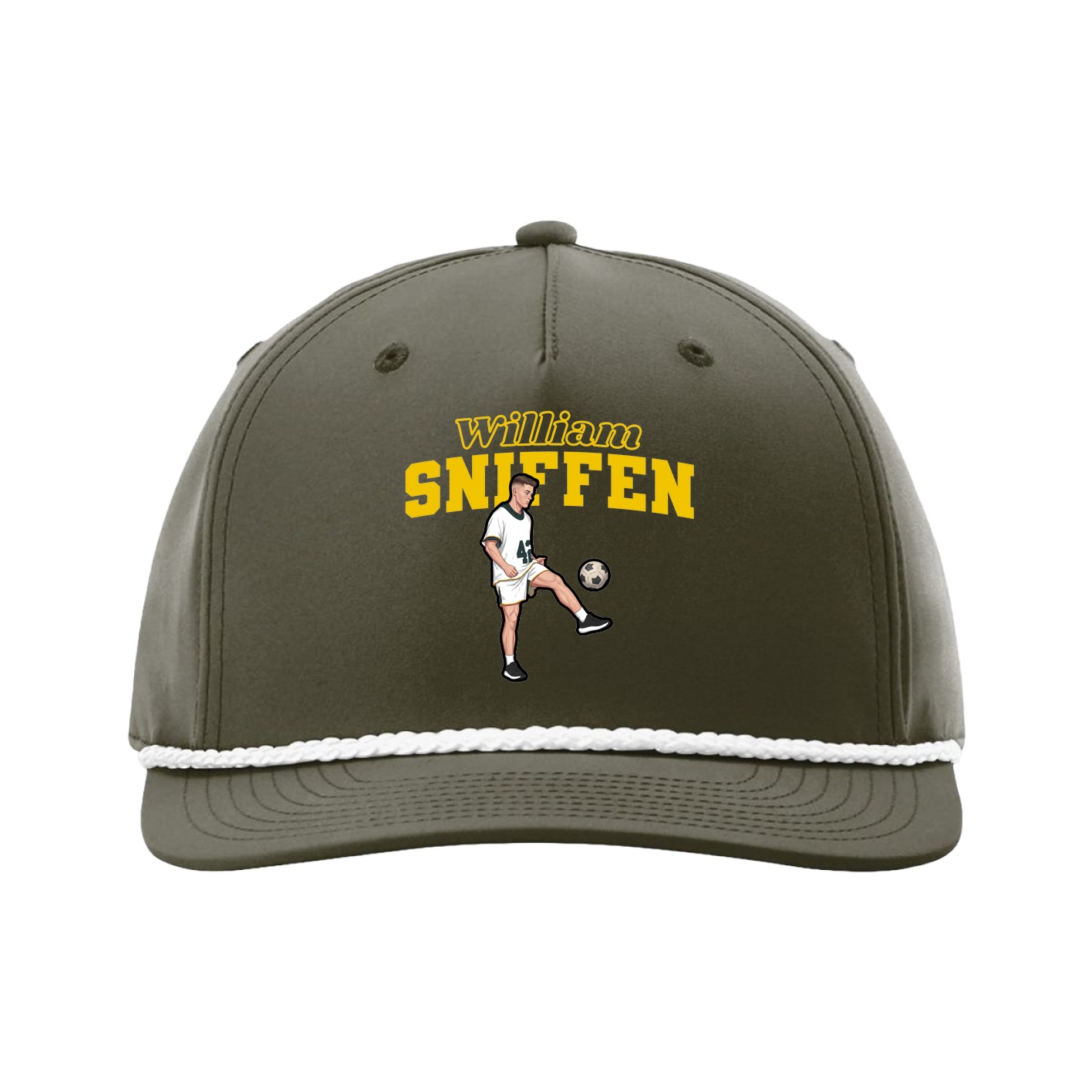 Five-Panel Classic Rope Cap — Name Arch in Green