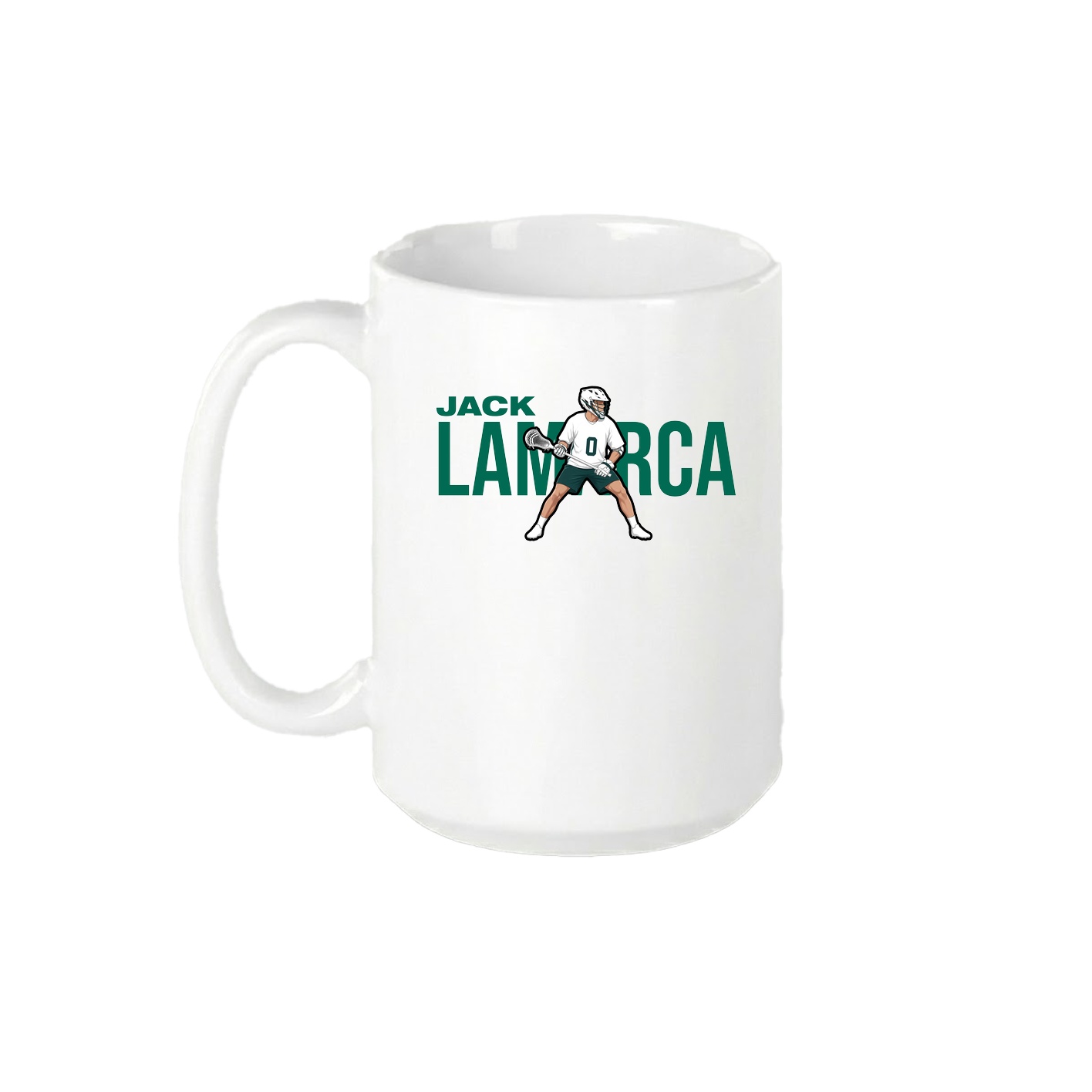 15oz Coffee Mug — Player Name in White