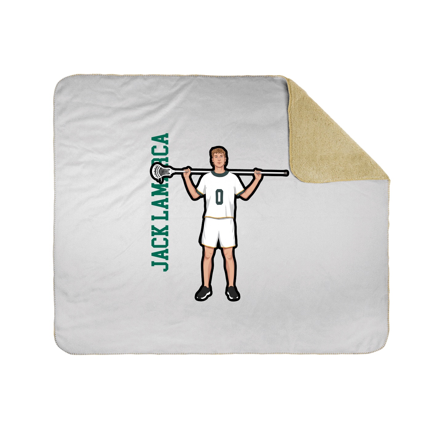 Throw Blanket — Name Vertical in White