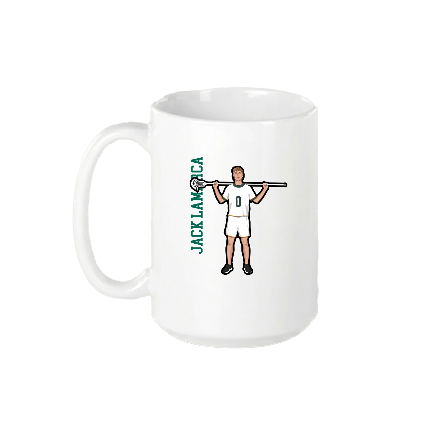 15oz Coffee Mug — Name Vertical in White