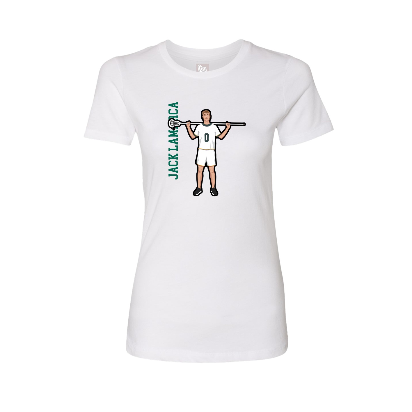 Fitted Women's Tee — Name Vertical in White