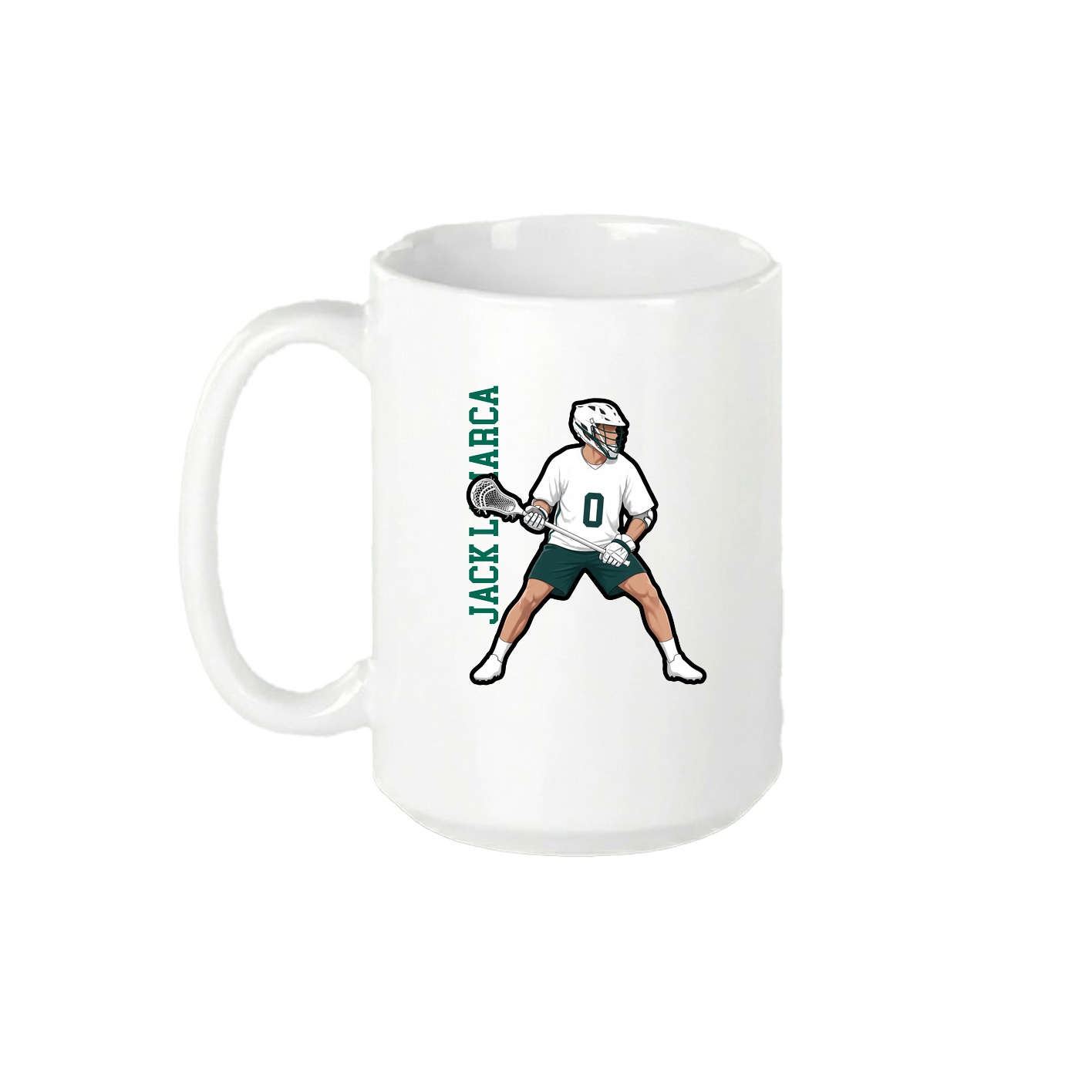 15oz Coffee Mug — Name Vertical in White