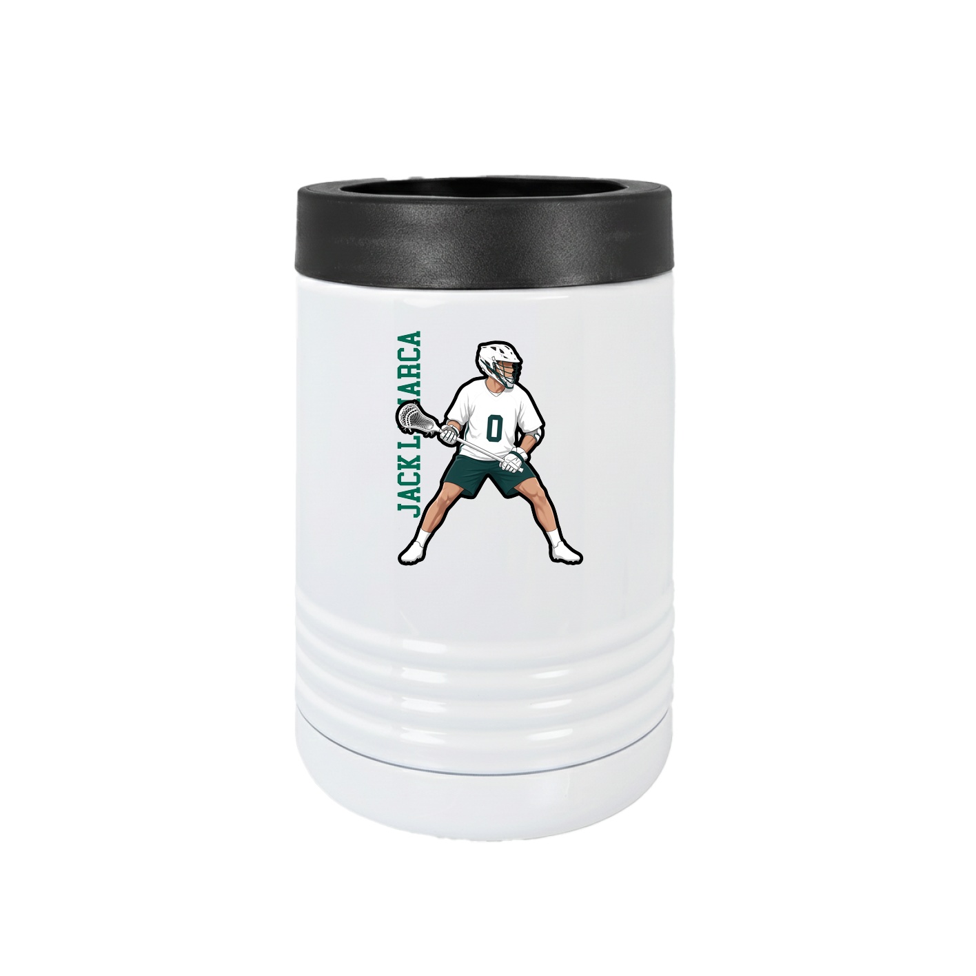 Beverage Holder — Name Vertical in White