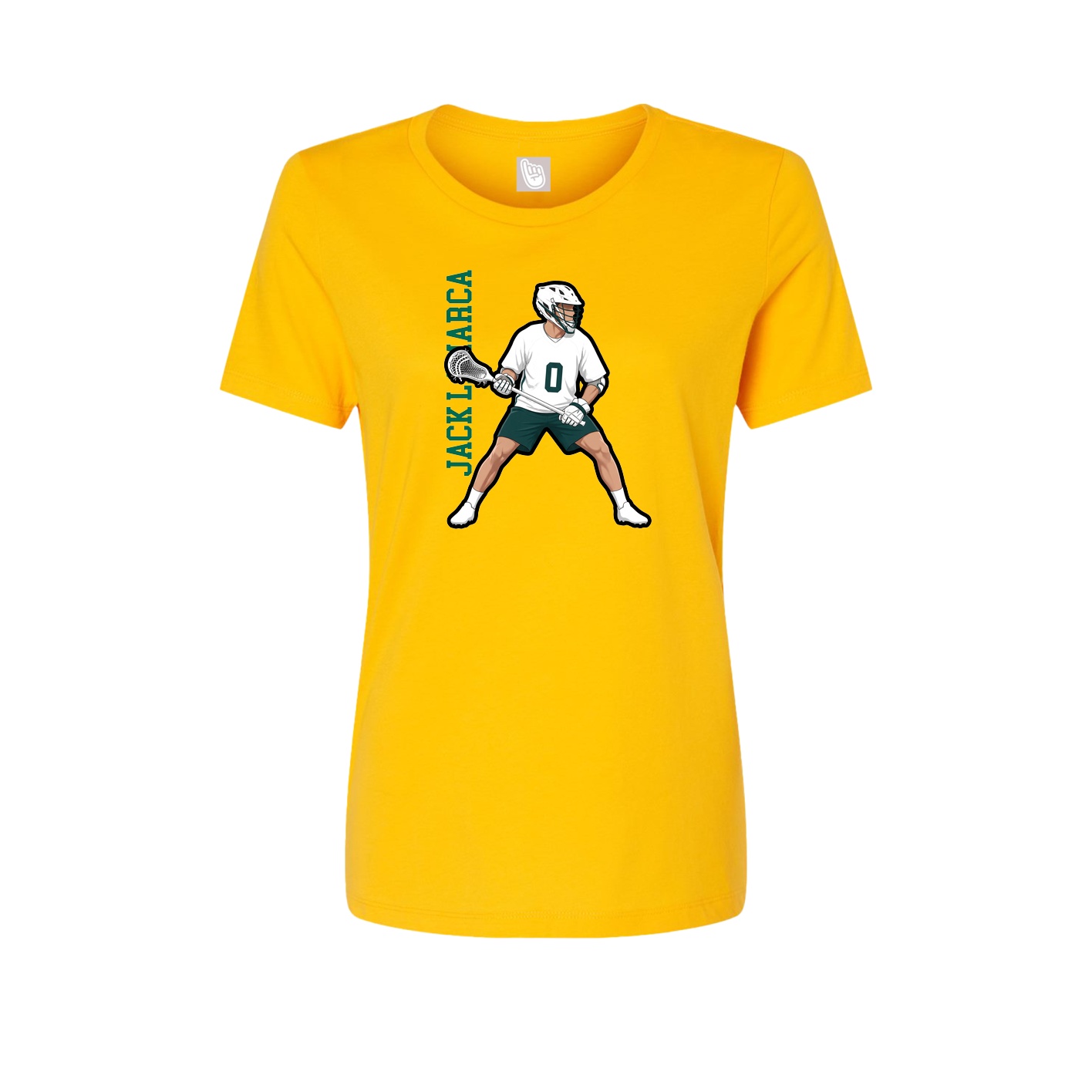 Fitted Women's Tee — Name Vertical in Gold