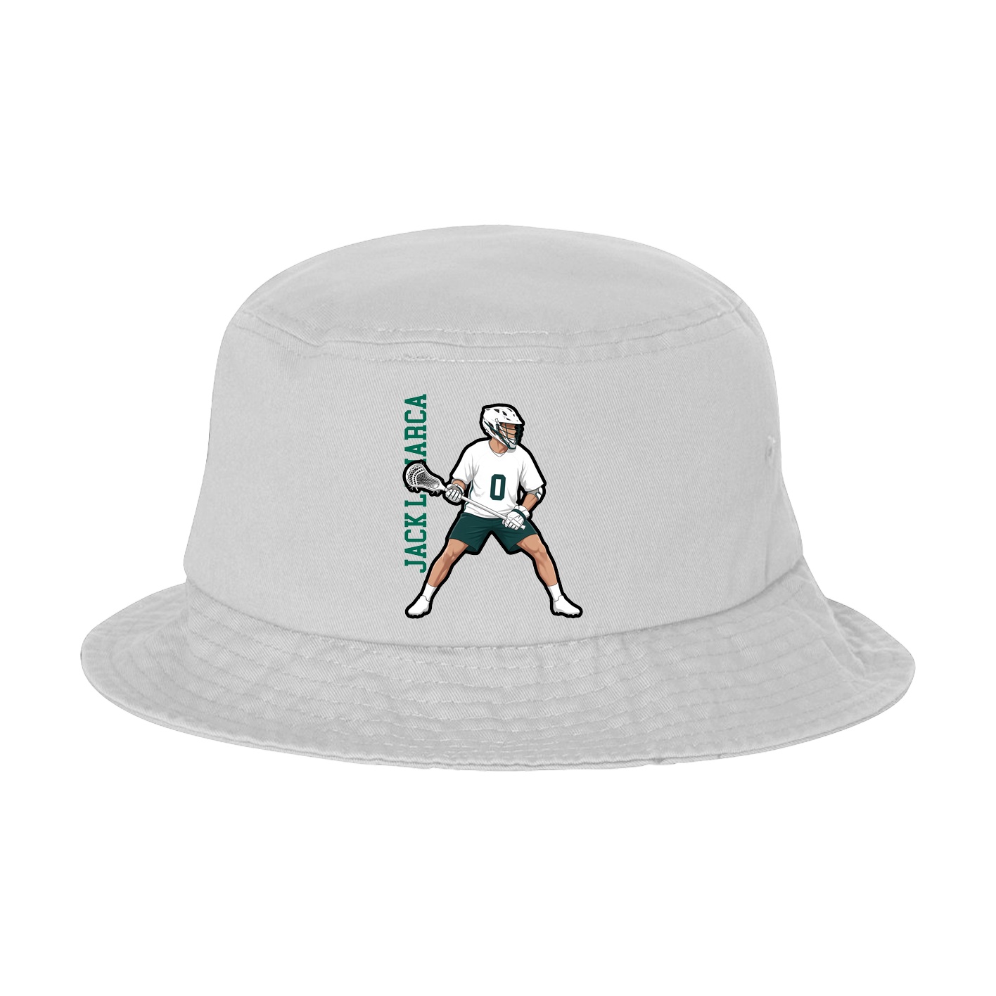 Bucket Cap — Name Vertical in White