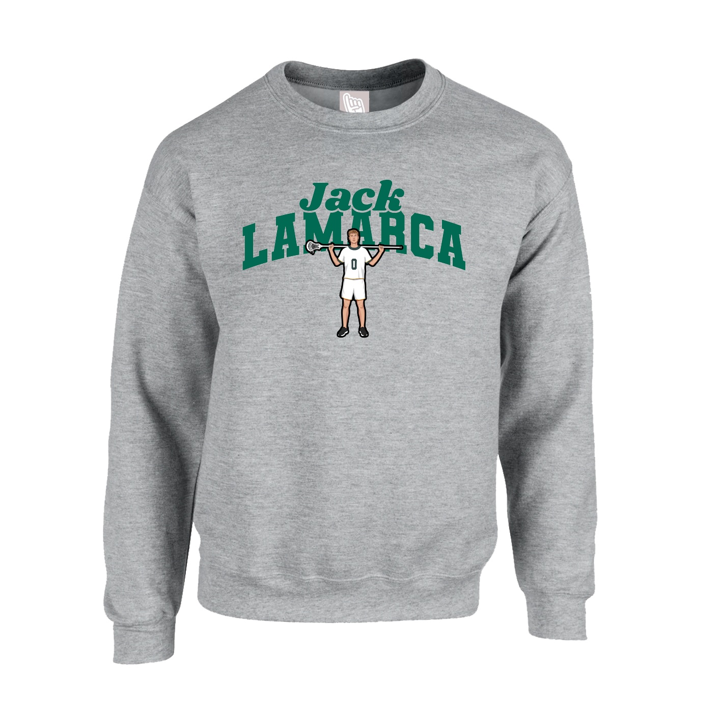Fleece Crew — Signature Arch in Grey