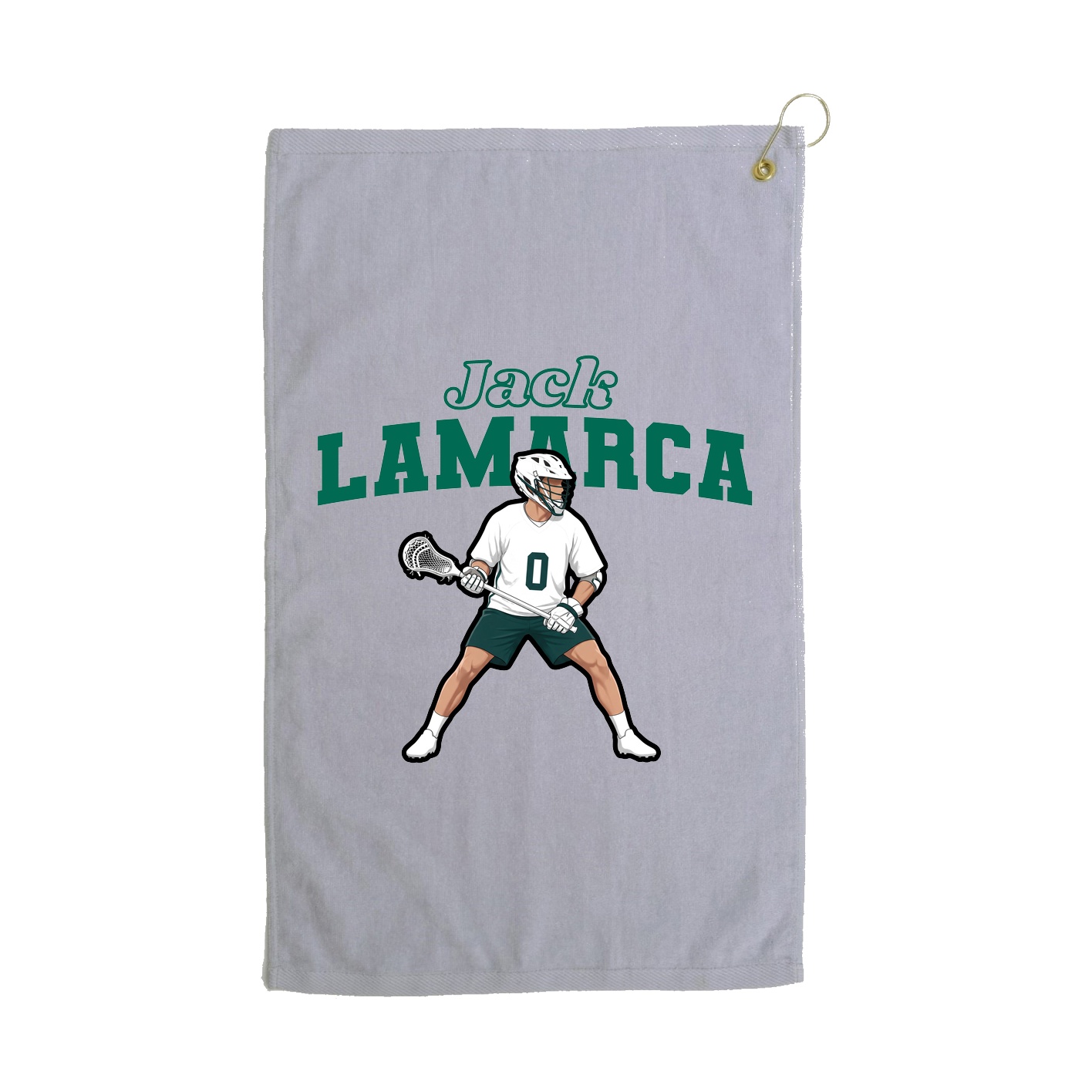 Golf Towel — Name Arch in Grey